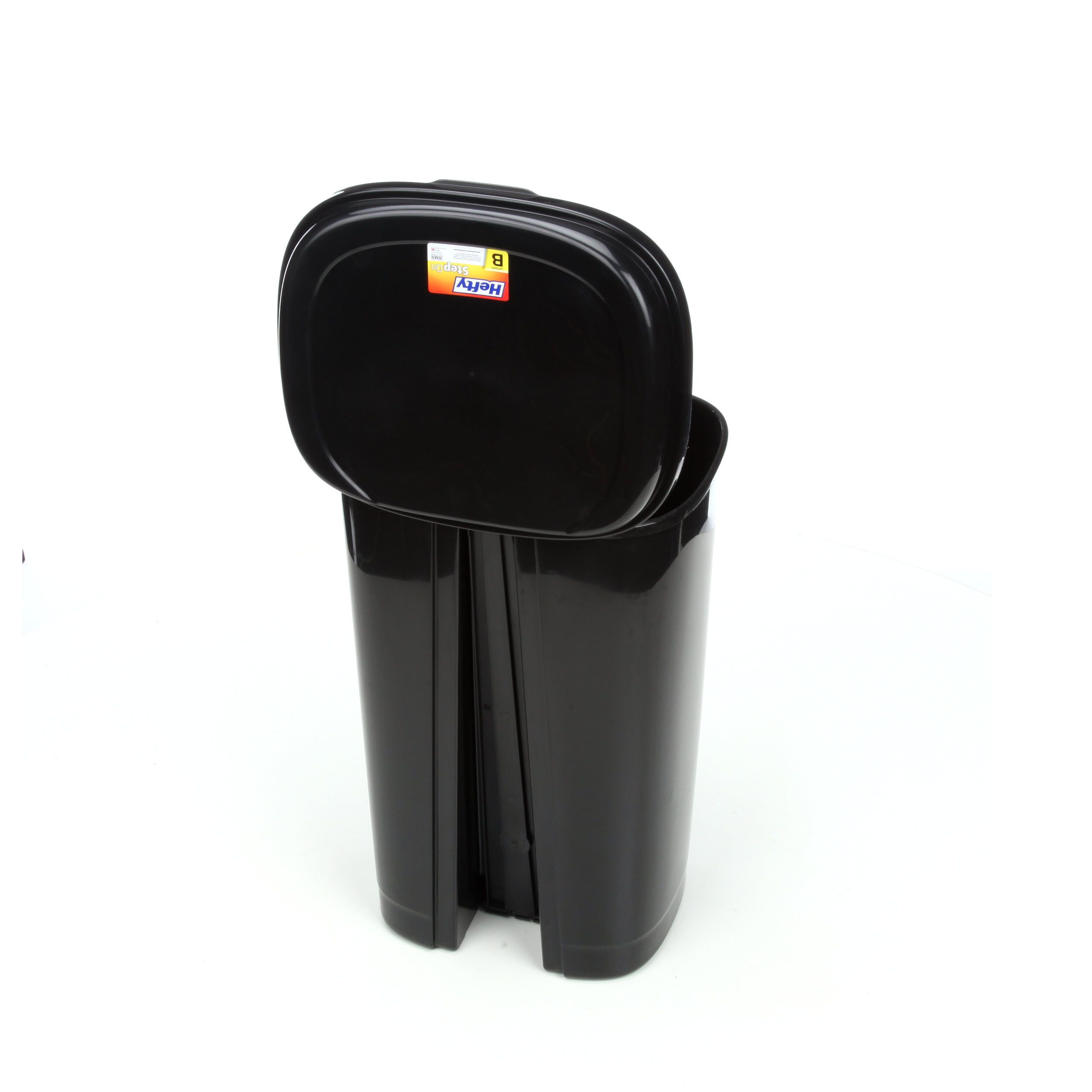 Hefty Black Polished Plastic Wastebasket in the Wastebaskets department at