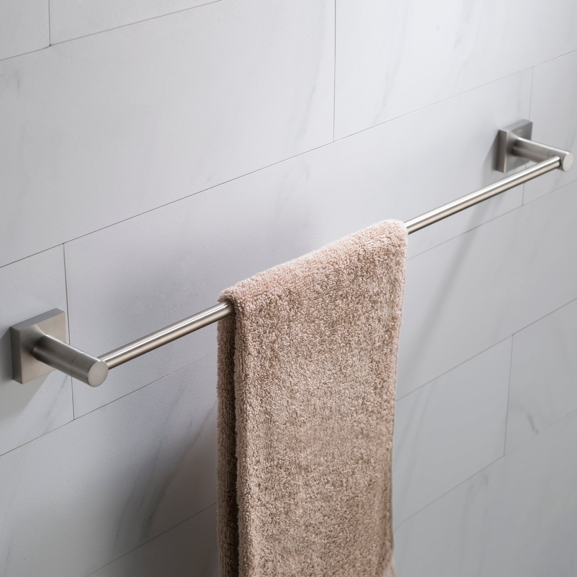 Kraus Ventus 24-in Brushed Nickel Wall Mount Single Towel Bar in the ...