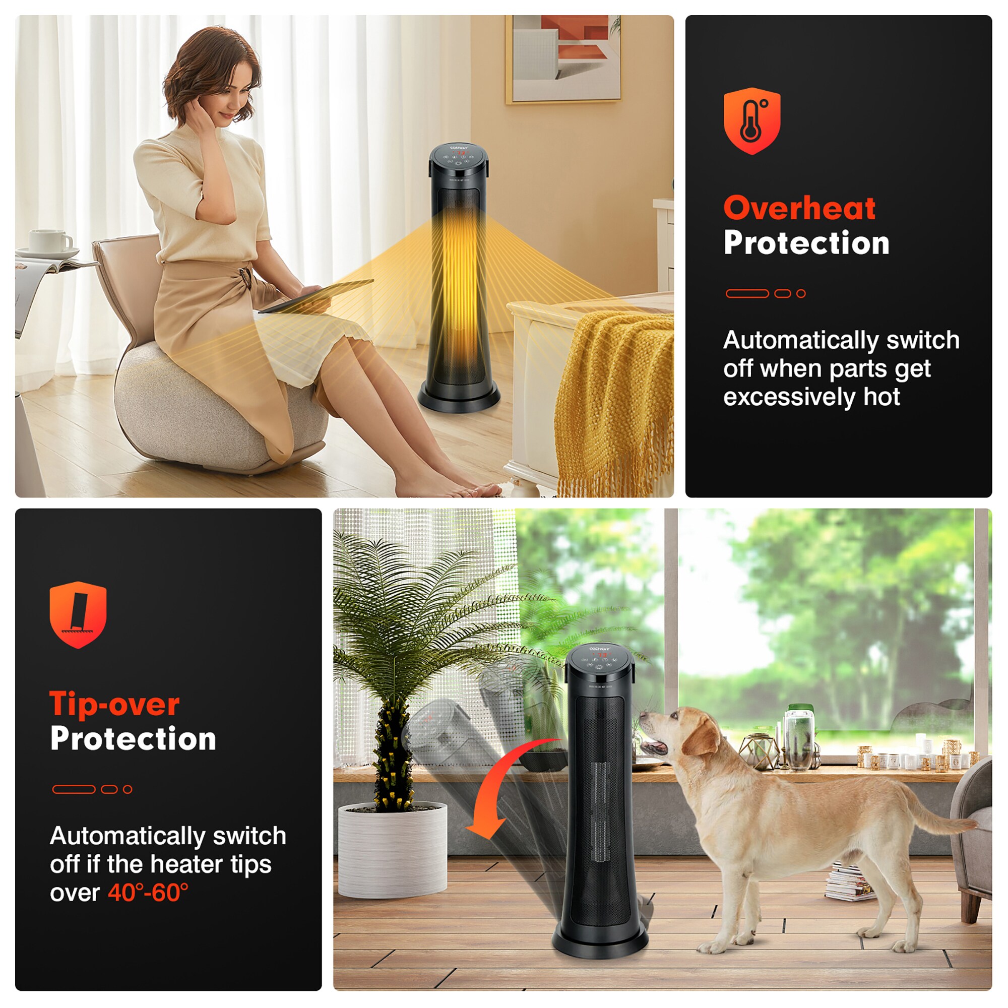 Goplus EP25439US-BK Portable-Electric-Heat - View #7