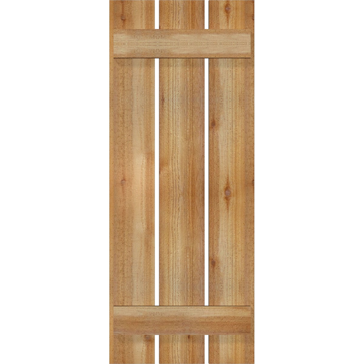 Ekena Millwork RBS06S17X043RWR 17.125-in W x 43-in H Unfinished Paintable/Stainable Board and batten Spaced Wood Exterior Shutters ( 2 -Pack )