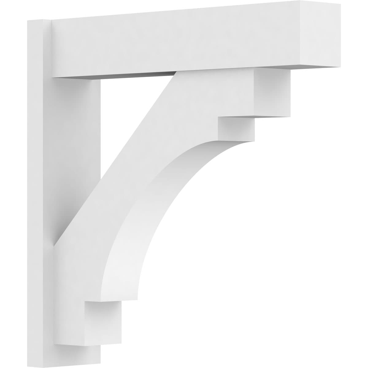 Ekena Millwork OUTP07X30X30MRC05 7-in W X 30-in D X 30-in H Merced Architectural Grade PVC Outlooker with Block Ends
