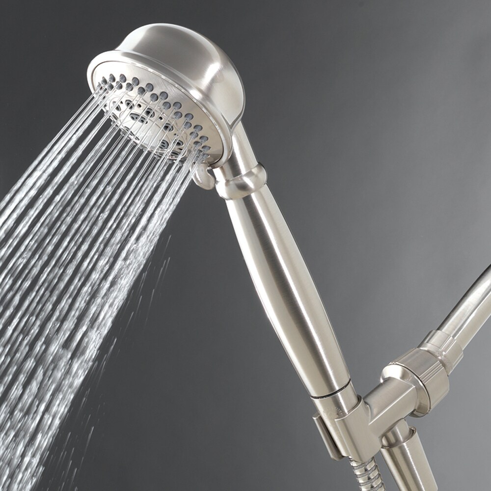 Aquasource Brushed Nickel Round Handheld Shower Head 2.5-gpm (9.5-lpm 