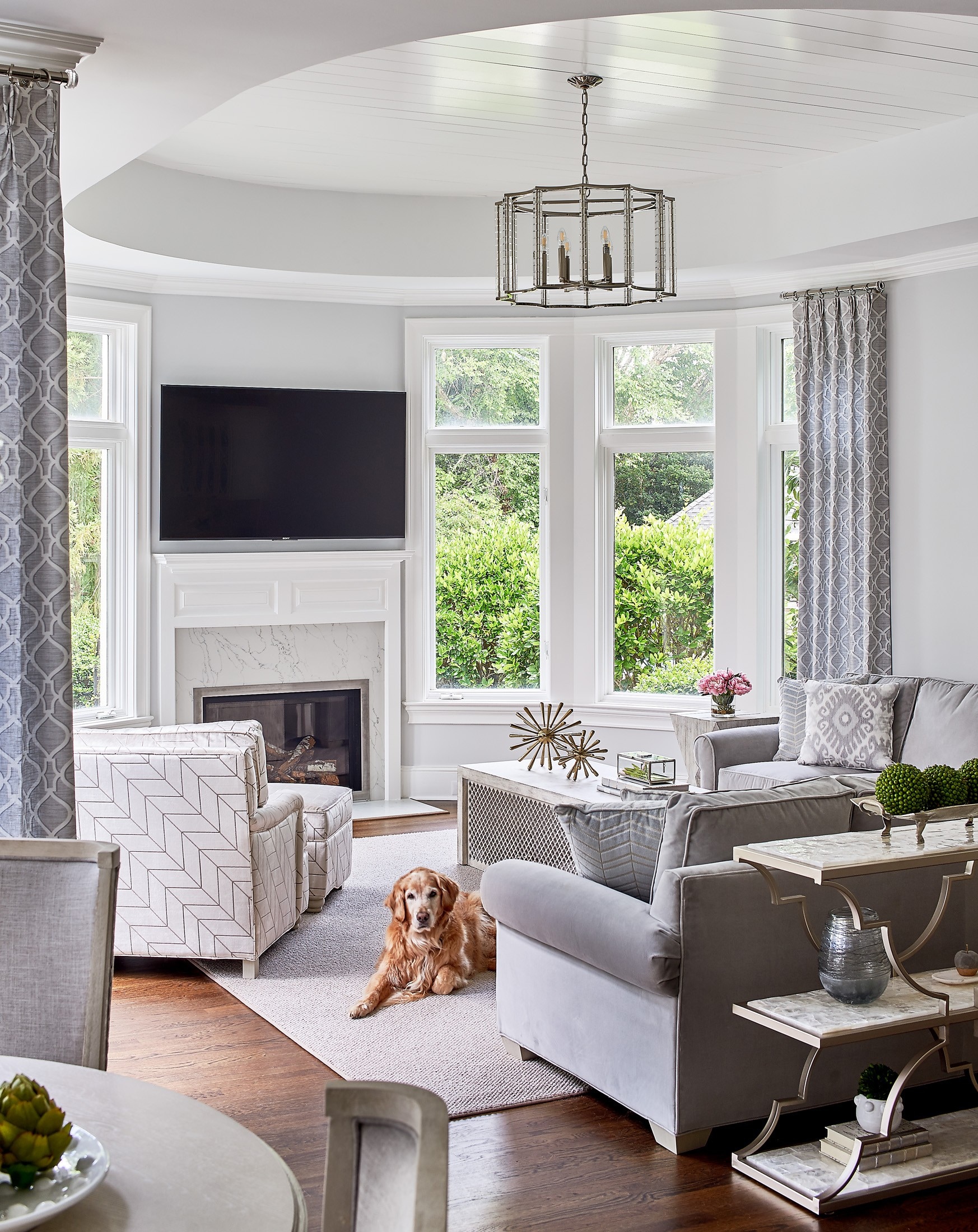 Elegant Carson Polished Nickel 6-Light Crystal Chandelier