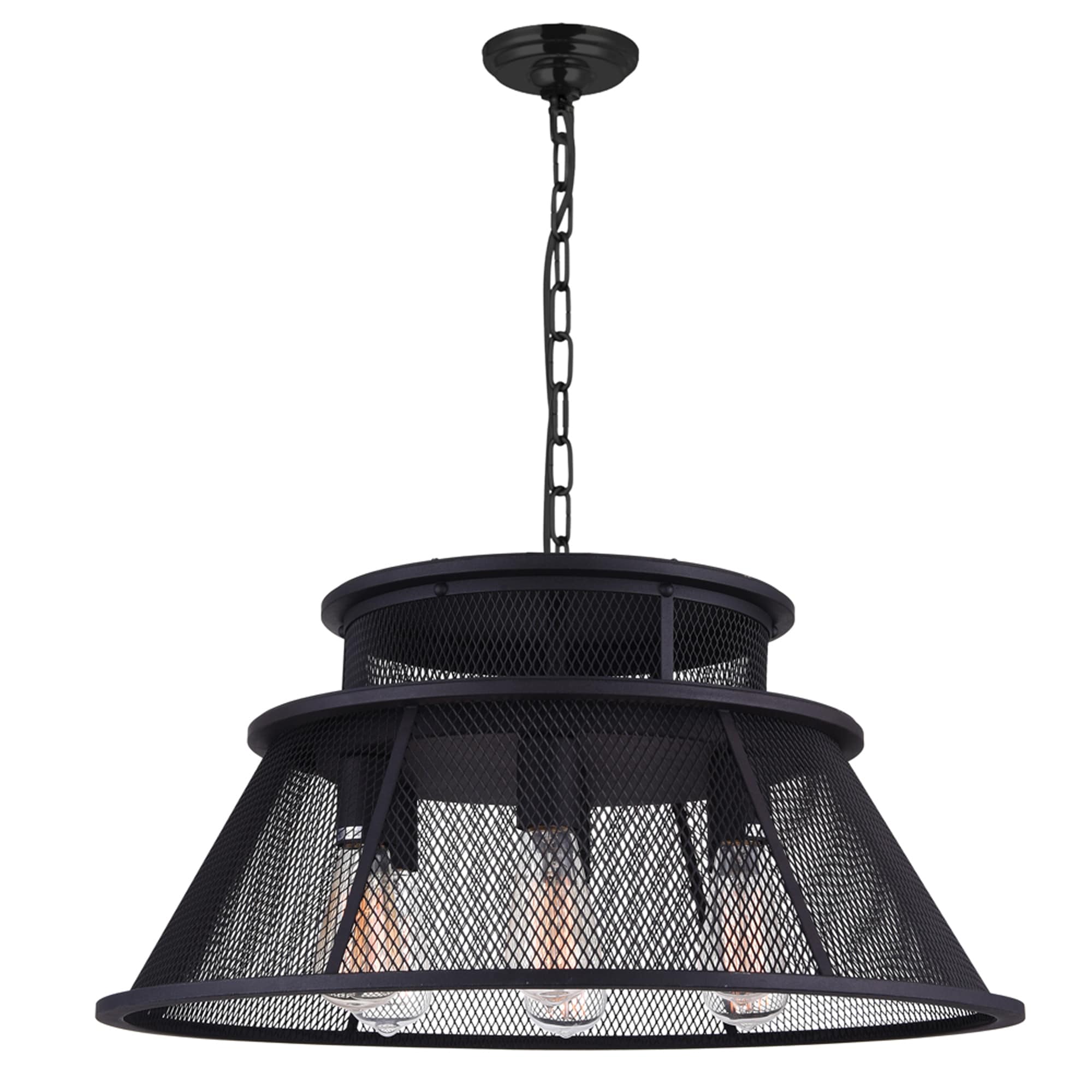 CWI Lighting 9745P26-7-219 Savill 7 -Light Black Rustic For Use in Bathrooms, Bedrooms, Dining Rooms, Foyers, Kitchens, Living Rooms Chandelier