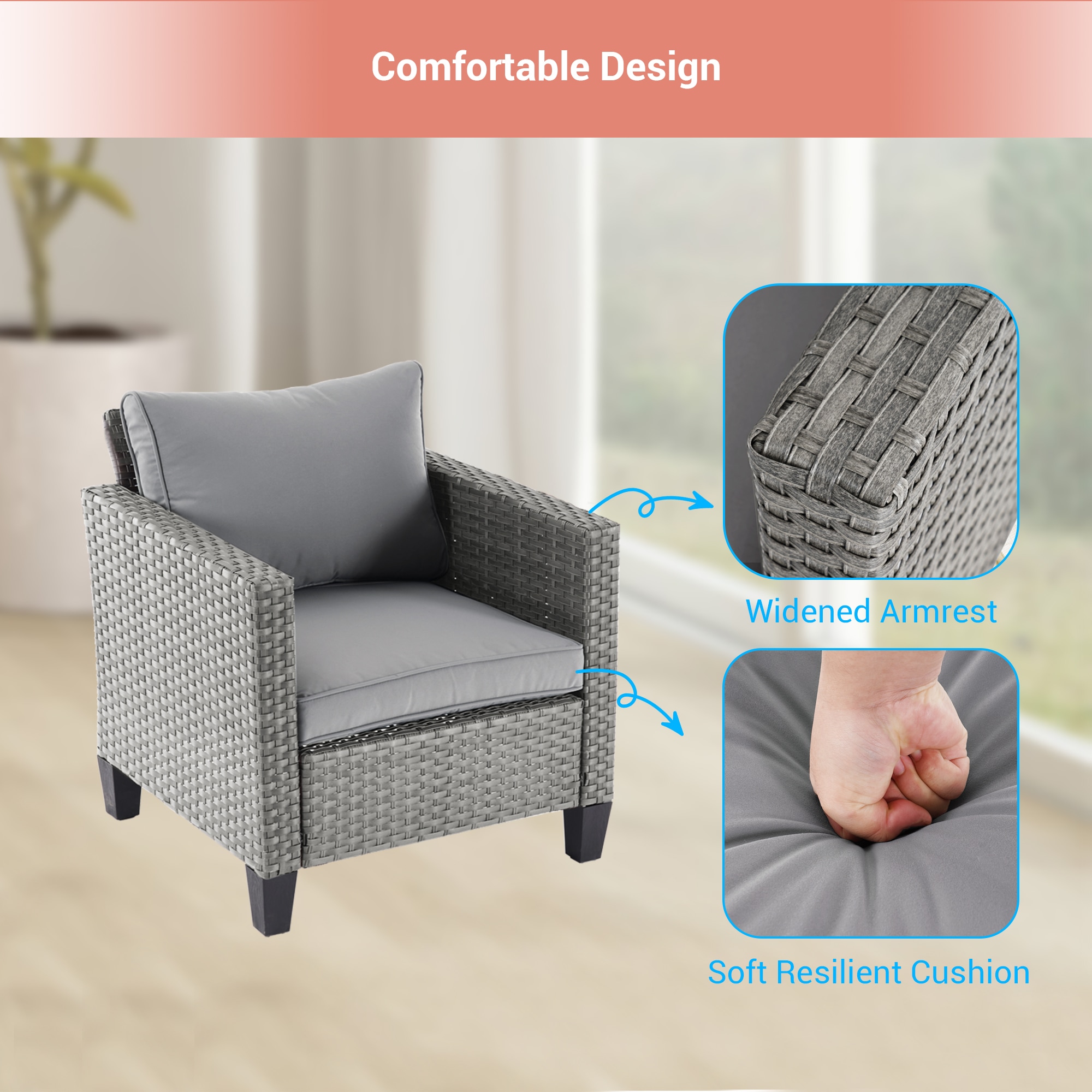 Sonkuki SD-PS-115HGY-S2T1 Patio-Conversation-Sets - View #5