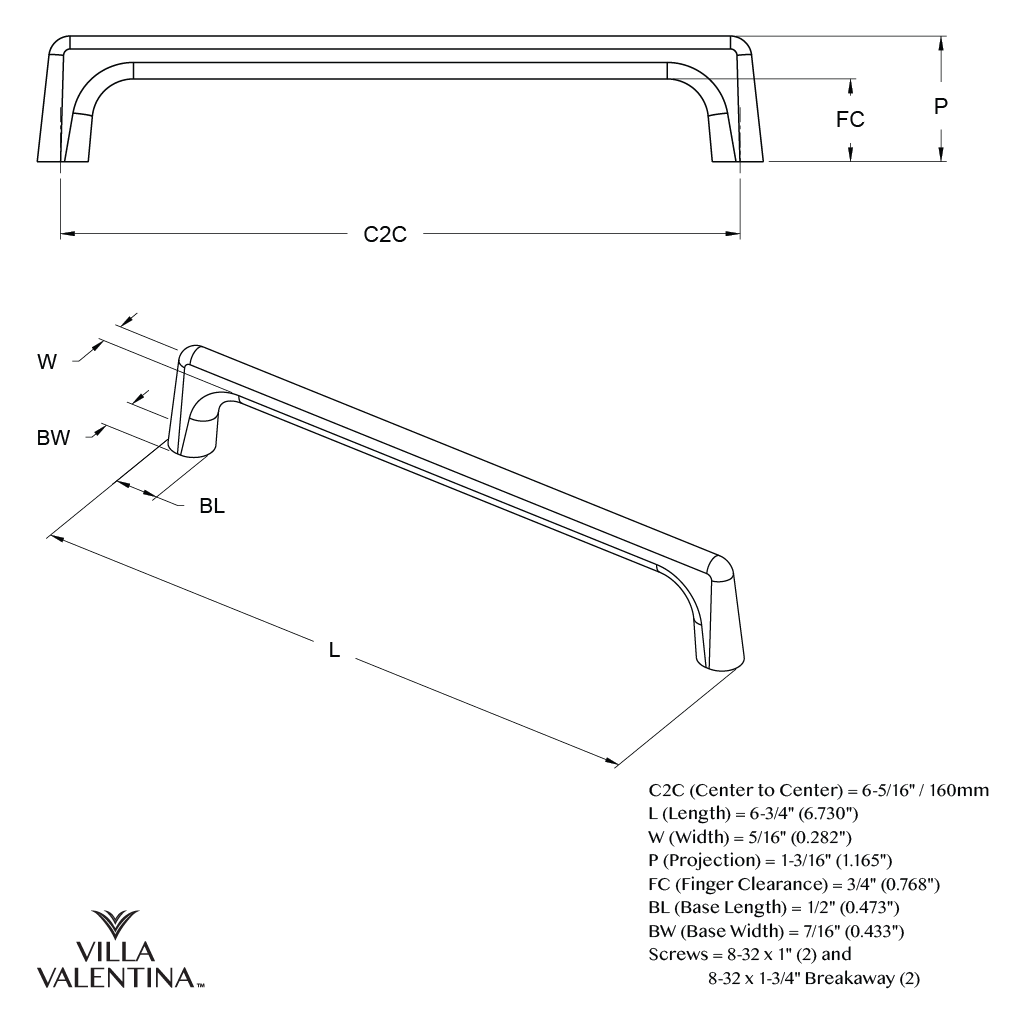 Villa Valentina VV6160MB Cabinet-Pulls - View #8