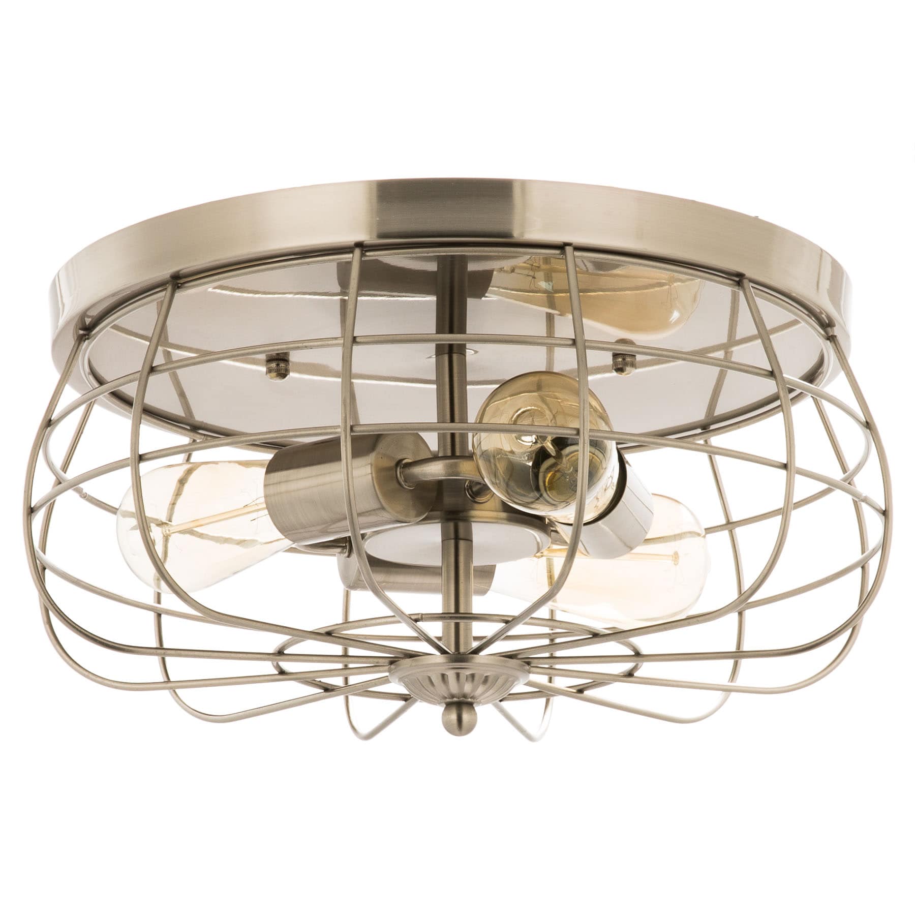 CO-Z HCF-1715-BN 3 -Light 15-in Brushed Nickel Flush Mount Light
