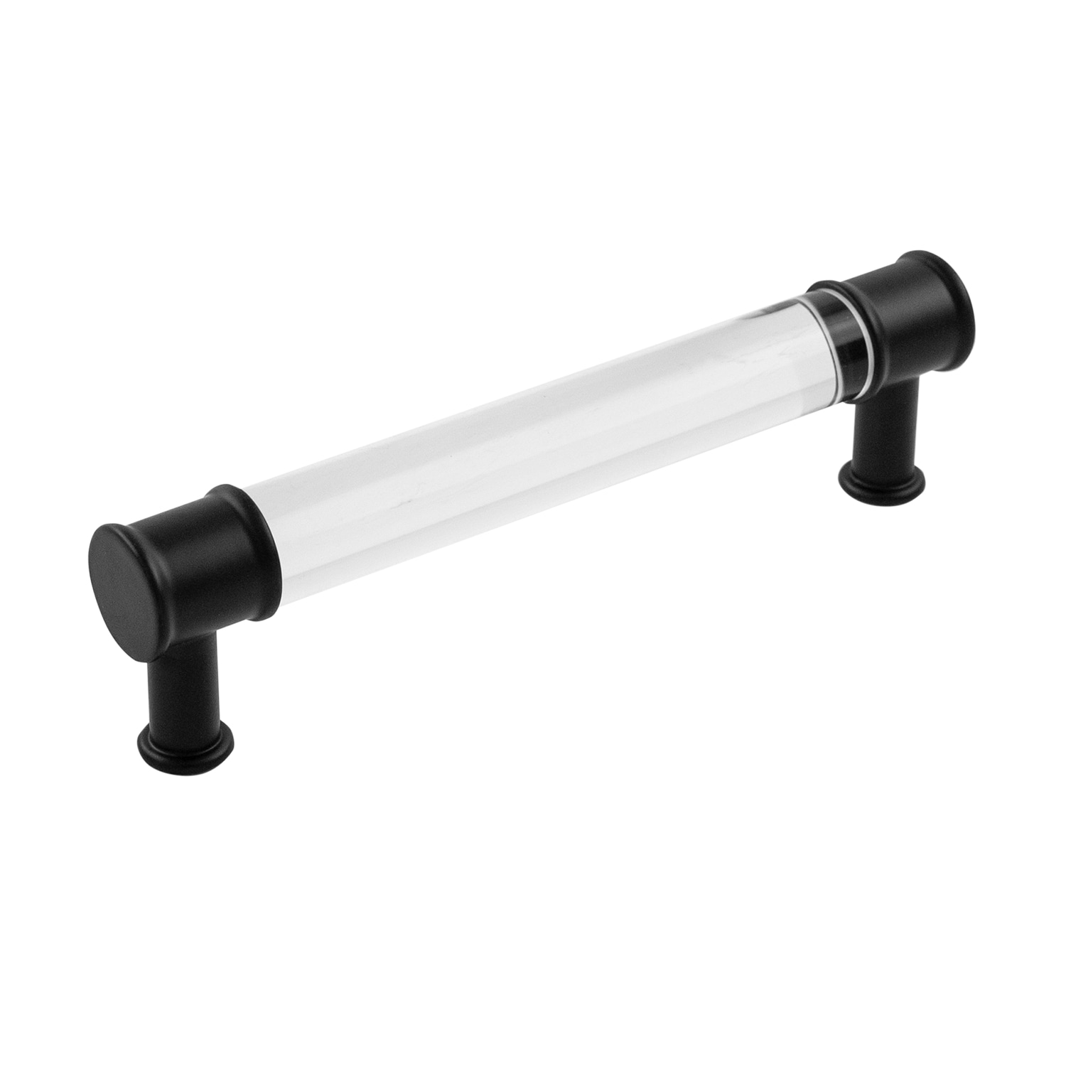 Hickory Hardware P3635-CAMB-10B Midway 5-1/16-in , 128mm Center to Center Crysacrylic with Matte Black Rectangular Bar 10 -Pack