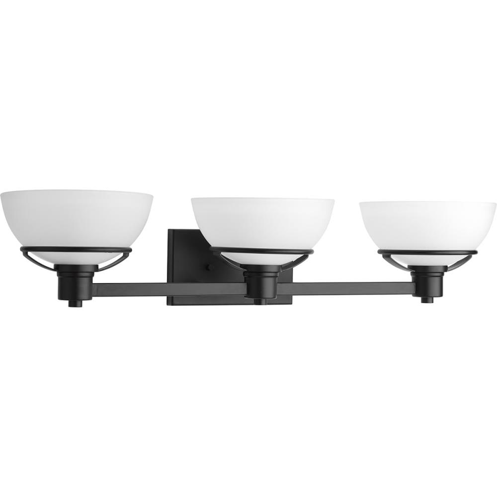Progress Lighting P300034-031 Domain 3-Light Black Modern/Contemporary Vanity Light