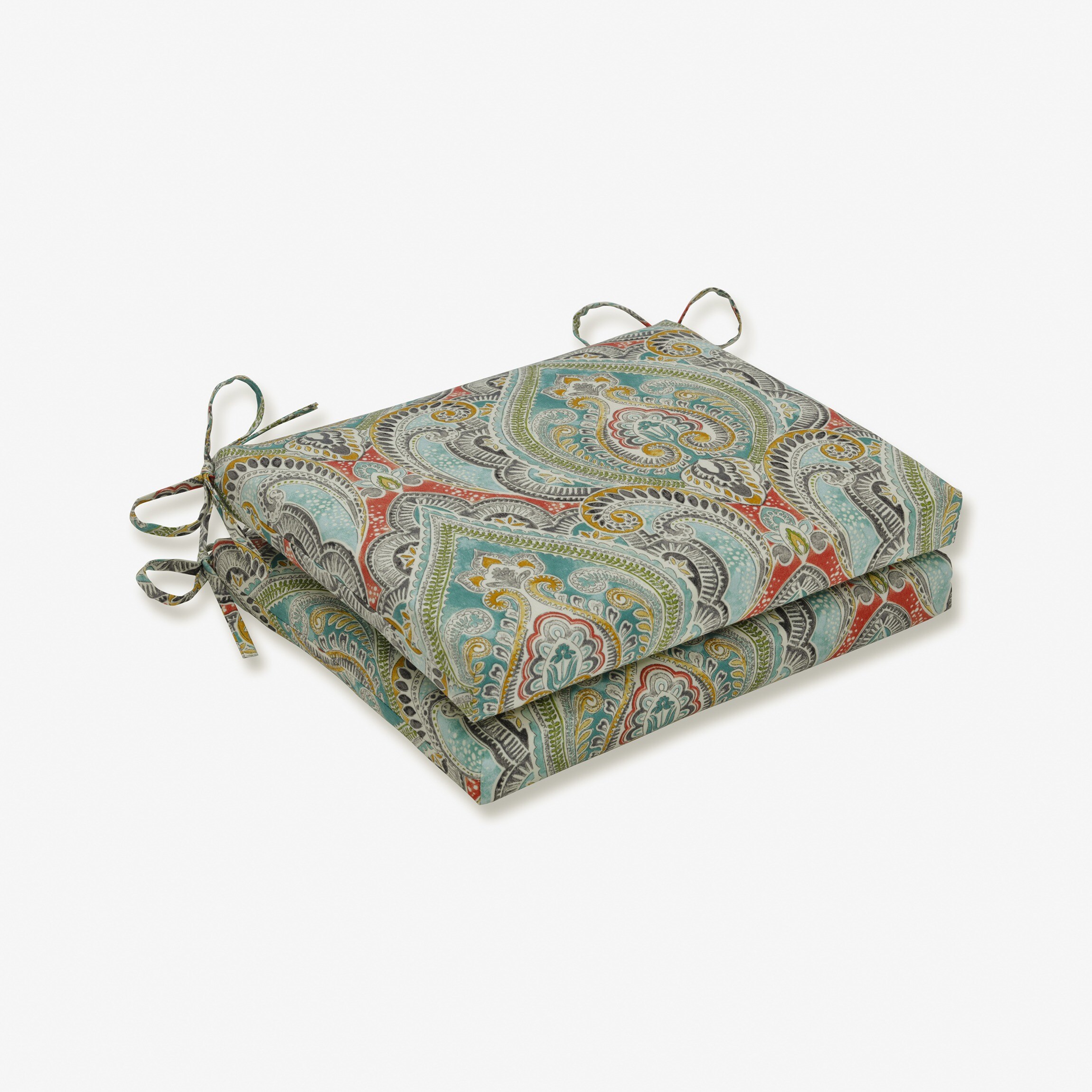 Pillow Perfect 621302 Pretty Witty Reef 16-in x 18.5-in 2 -Piece Blue Patio chair cushion