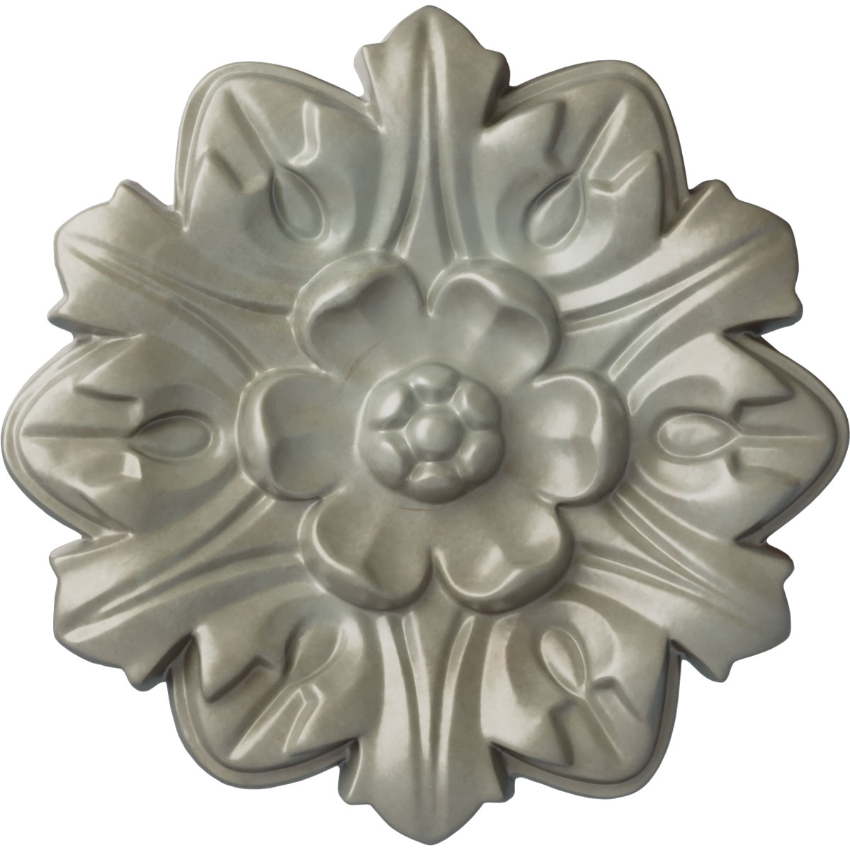 Ekena Millwork CM07EMFLS Emery Leaf 7.625-in W x 7.625-in L Flash Gold Polyurethane Ceiling Medallion