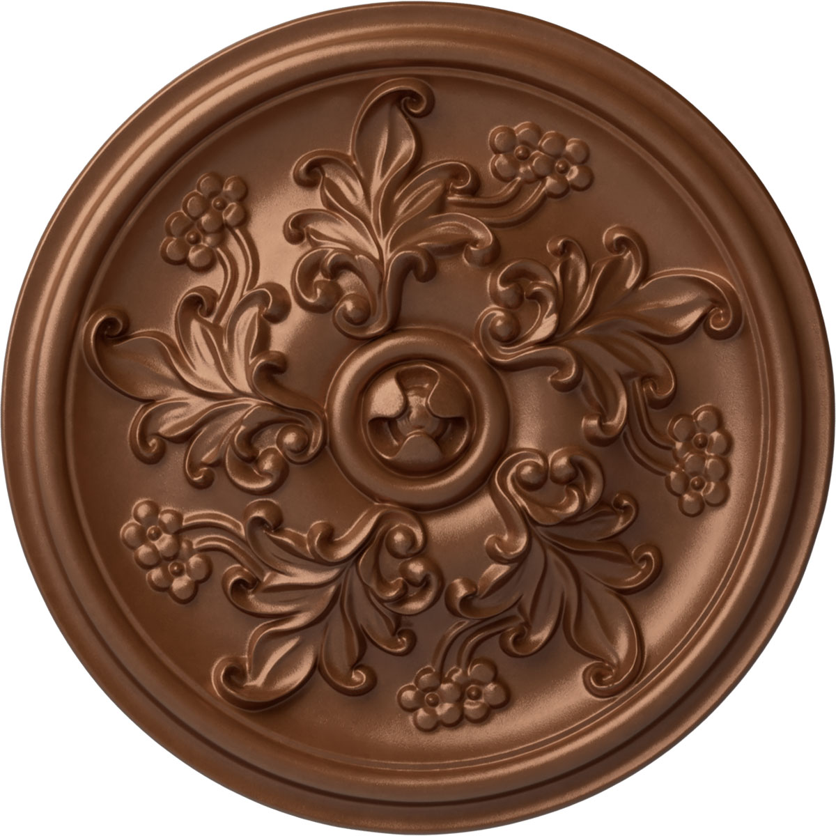 Ekena Millwork CM14KTPOS Katheryn 14.5-in W x 14.5-in L Painted Polished Copper Polyurethane Whole Ceiling Medallion
