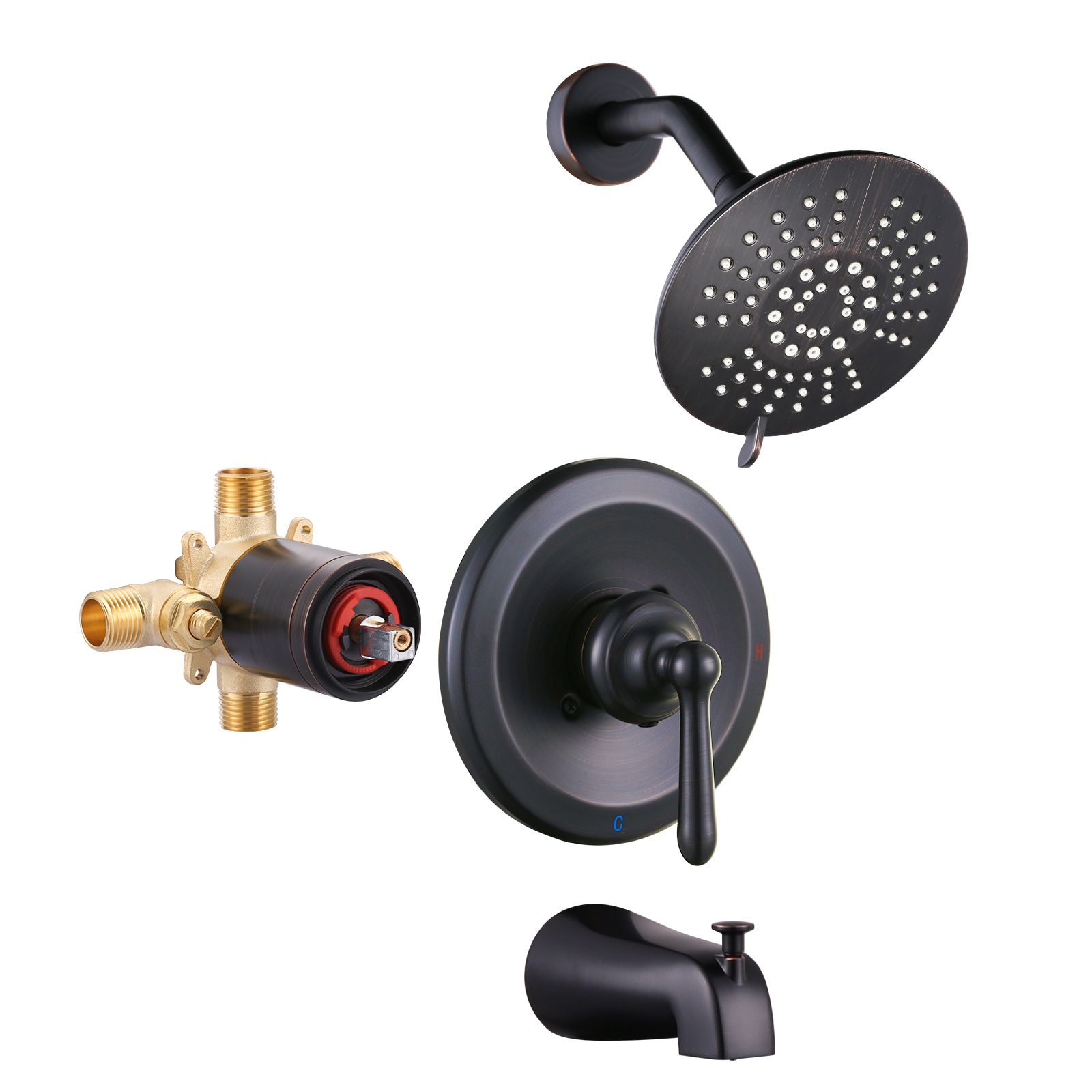 ARCORA 6 in Shower Faucet with Lever Handle and Brass Valve in Oil Rubbed Bronze
