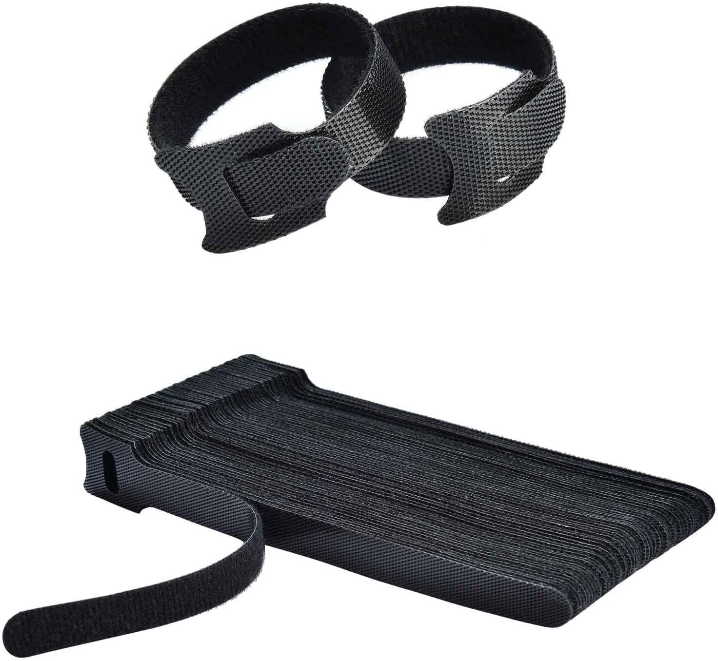 Phyfalip  50 Piece Reusable Cable Ties Multi Purpose Nylon Straps for Organizing Headphones Phones and Various Cables durable home and garden