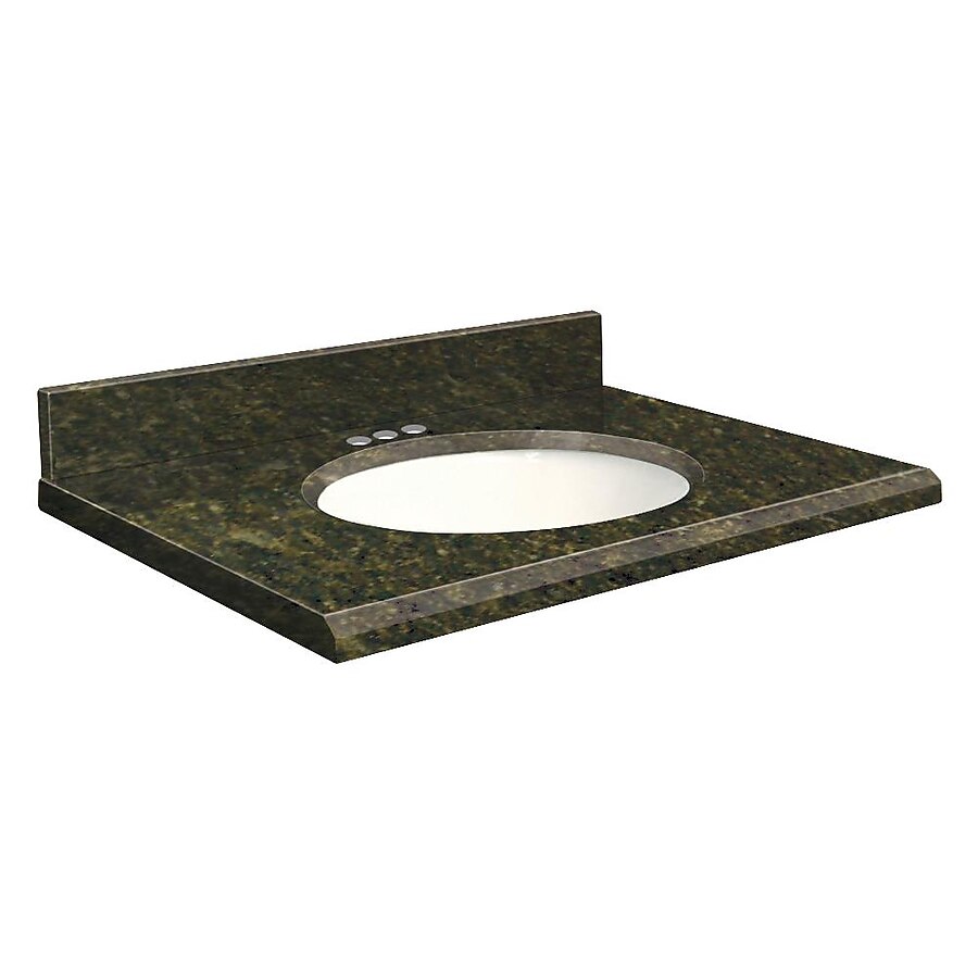 Transolid 43-in Uba Verde Granite Single Sink Bathroom Vanity Top Transolid 43-in Uba Verde Granite Single Sink Bathroom Vanity Top