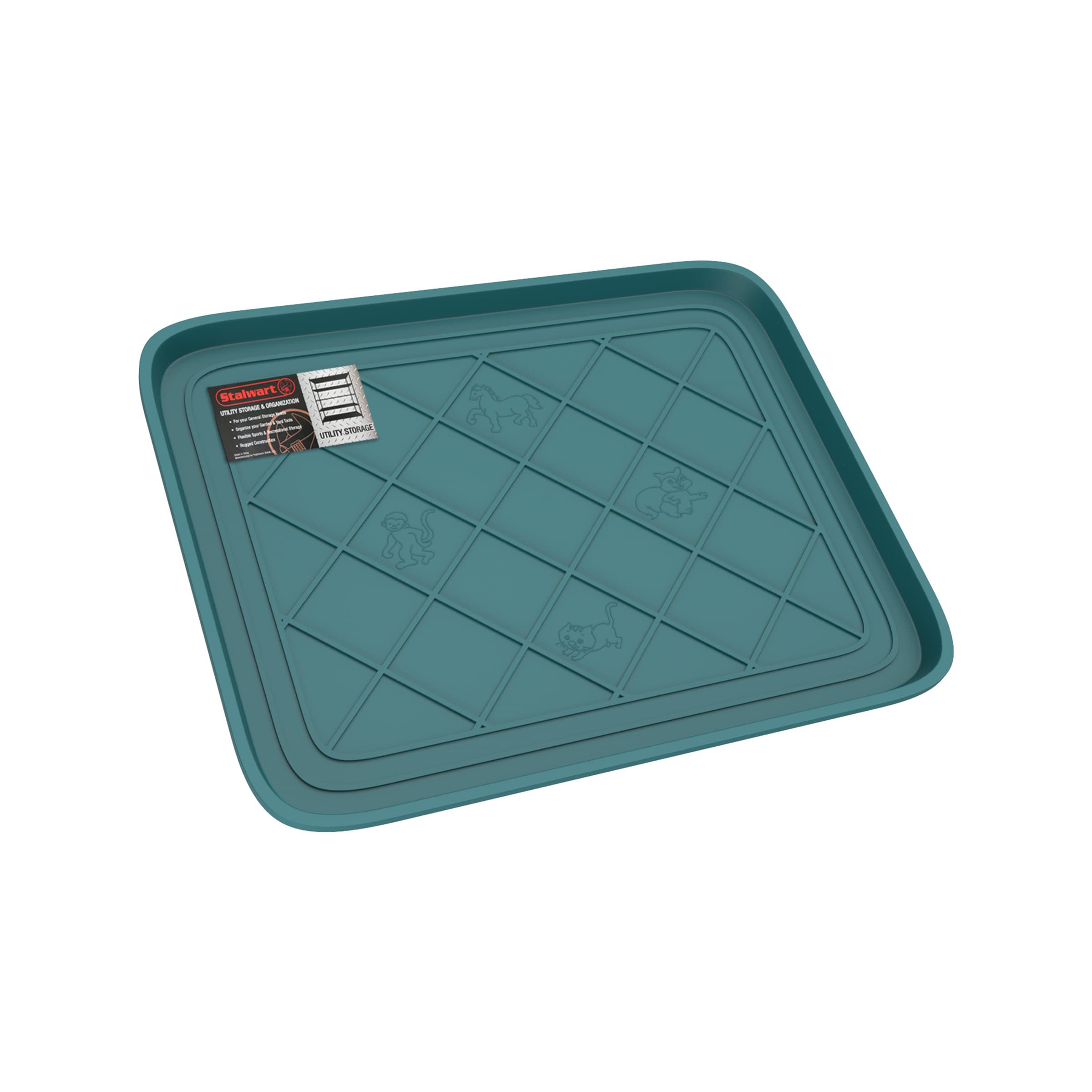 Fleming Supply 620971KJO 1-1/2-ft x 1-1/2-ft Teal Polypropylene Rectangular Indoor or outdoor Decorative Home Boot tray