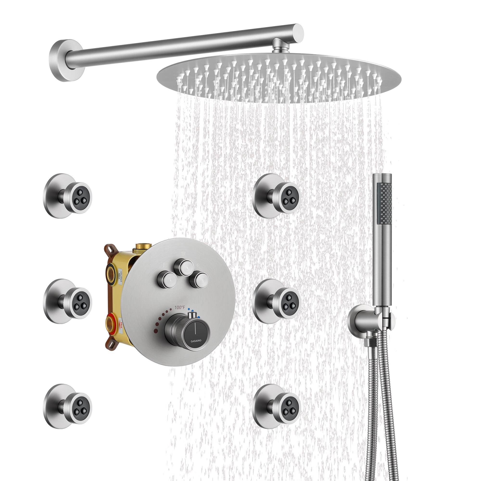 CASAINC CS6224-12BN Showerhead-Bar-Panels - View #4