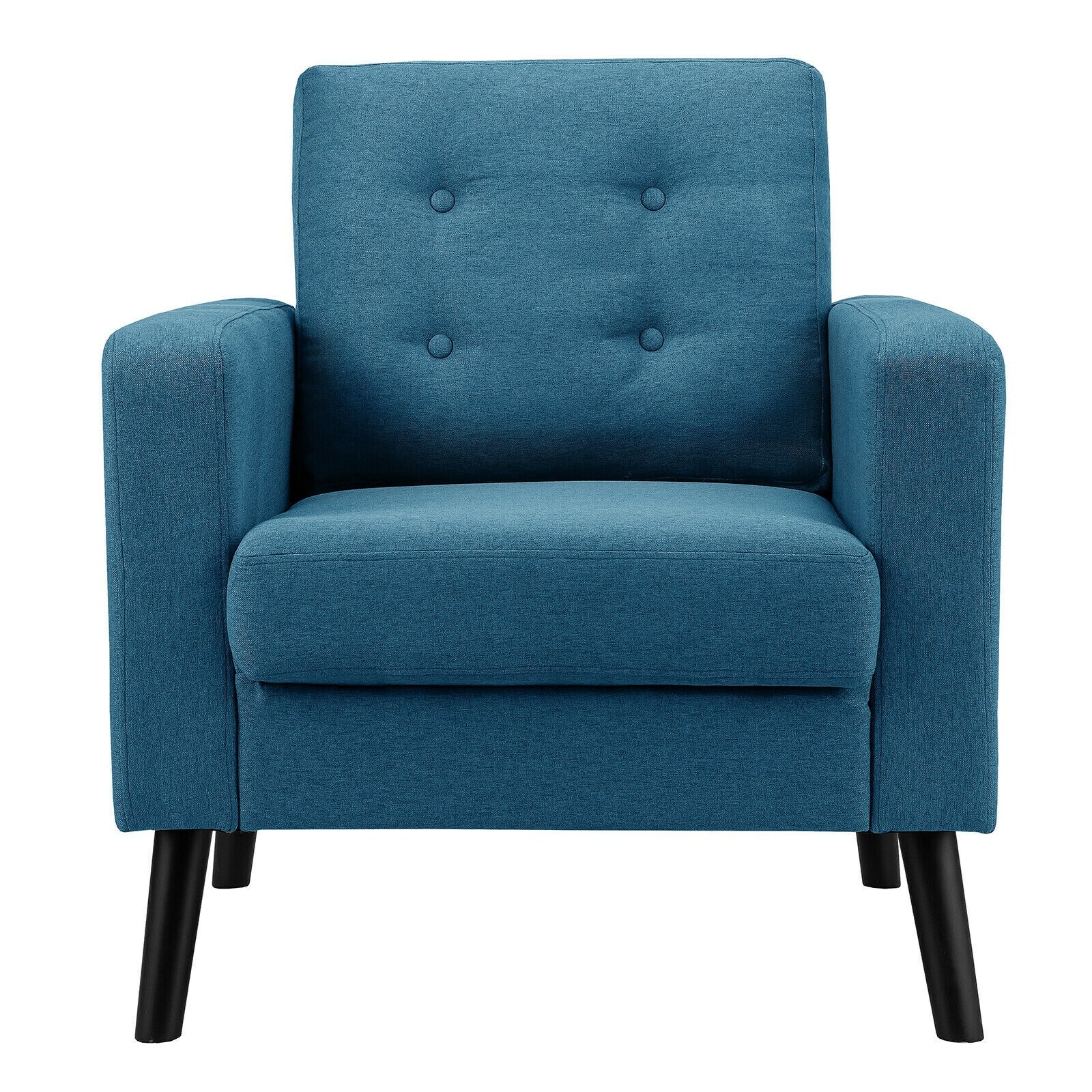WELLFOR Cy Accent Chairs Casual Blue Linen Accent Chair at Lowes.com