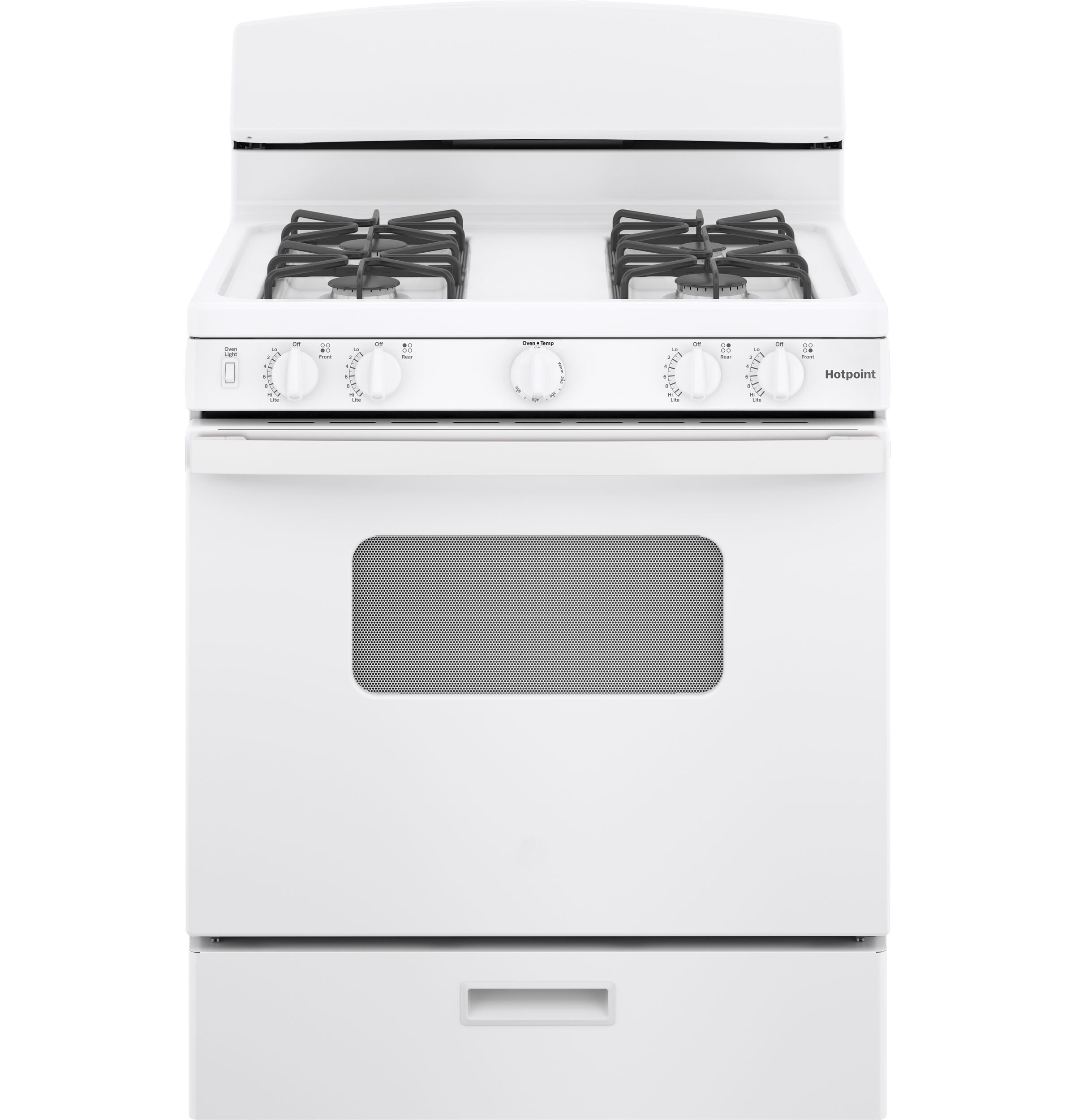 Hotpoint 30-in 4 Burners 4.8-cu ft Freestanding Natural Gas Range (White)