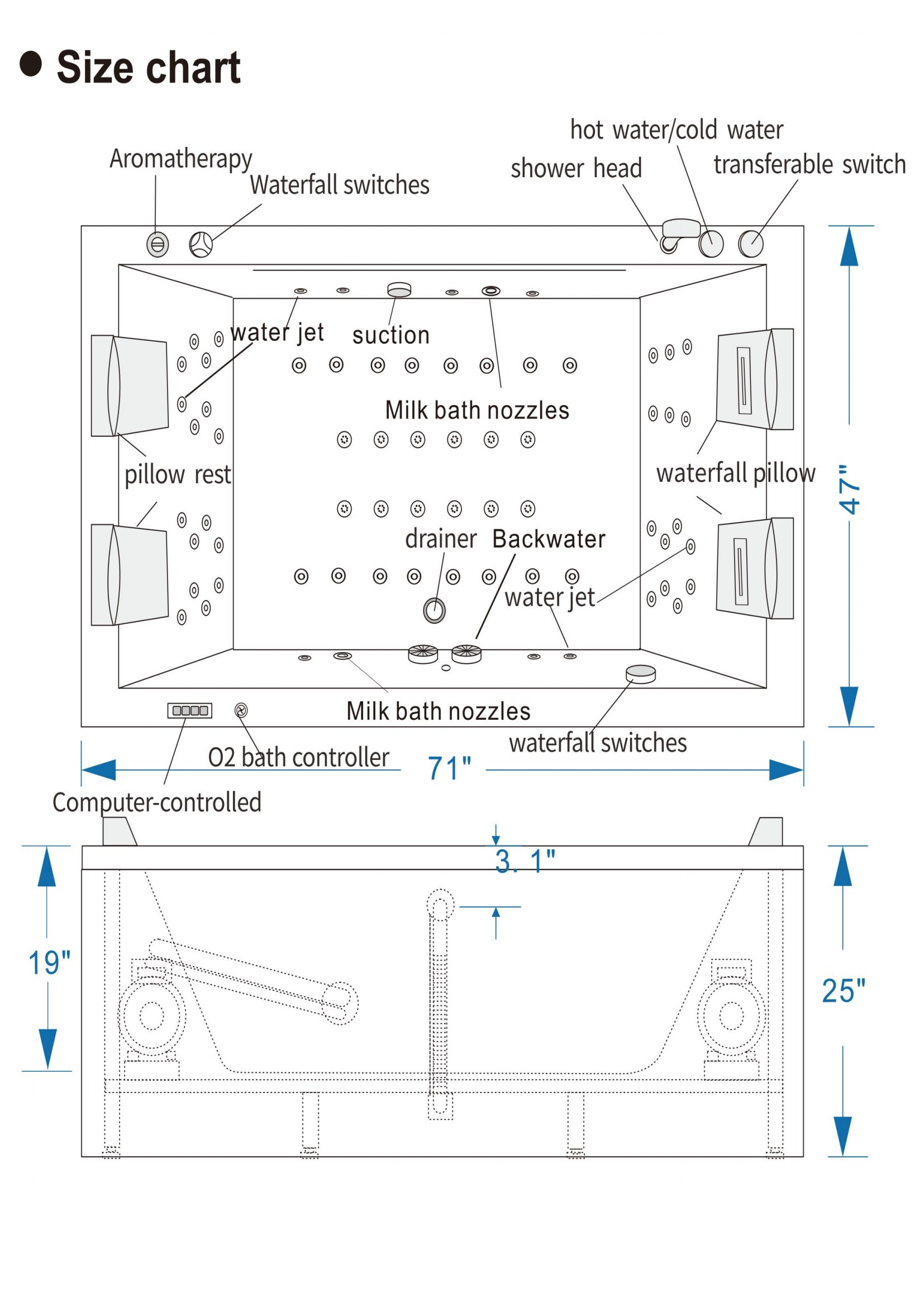 Empava EV-71JT801 bathtubs - View #12