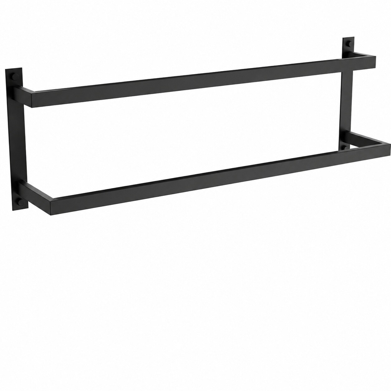 Aoibox  Double Towel Bar 24 in Two Tier SUS304 Stainless Steel Wall Mounted Bathroom Rack Matte Black Finish