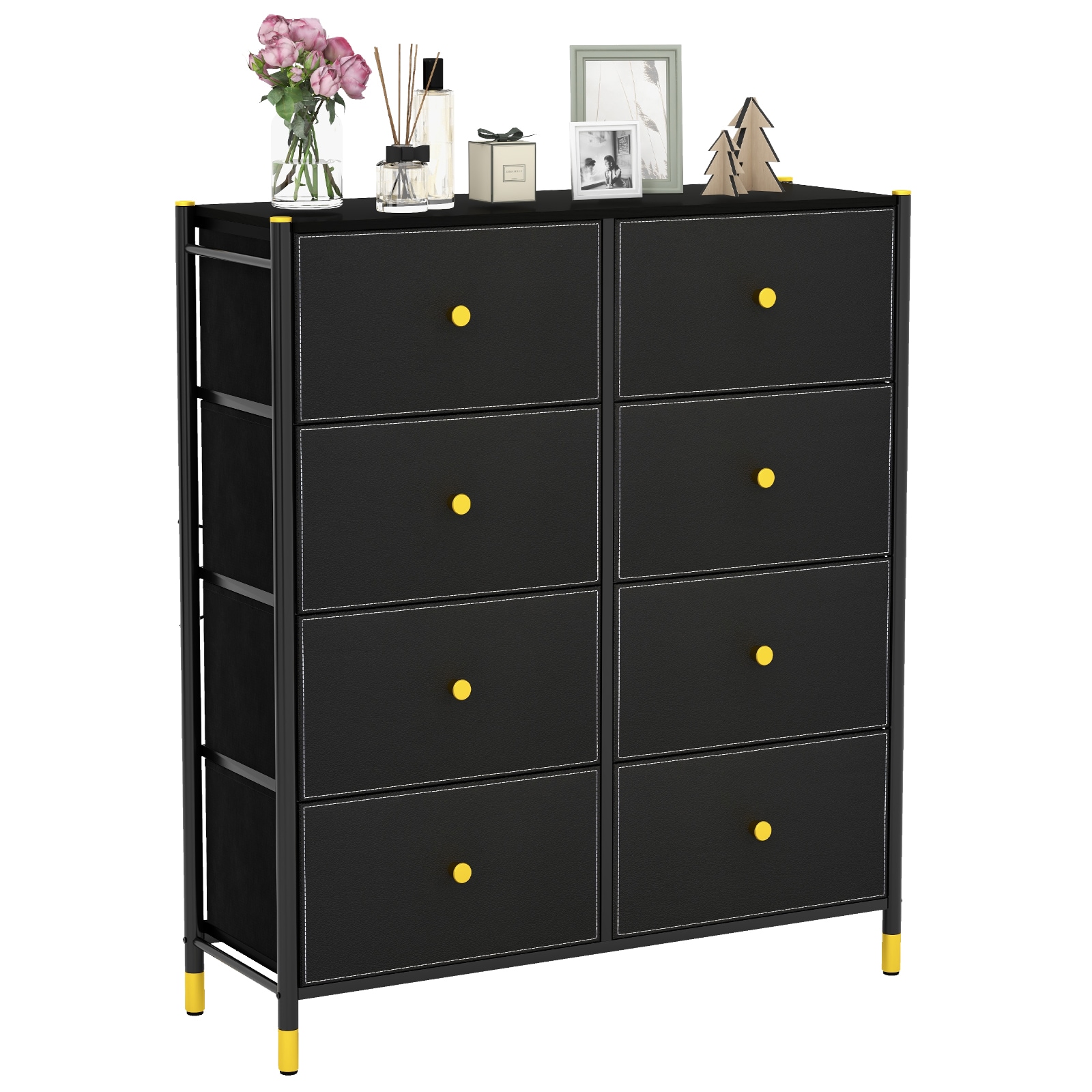 Volenca 8-Drawer Fabric Dresser with Metal Frame and Foldable Bins 38.5-in Tall