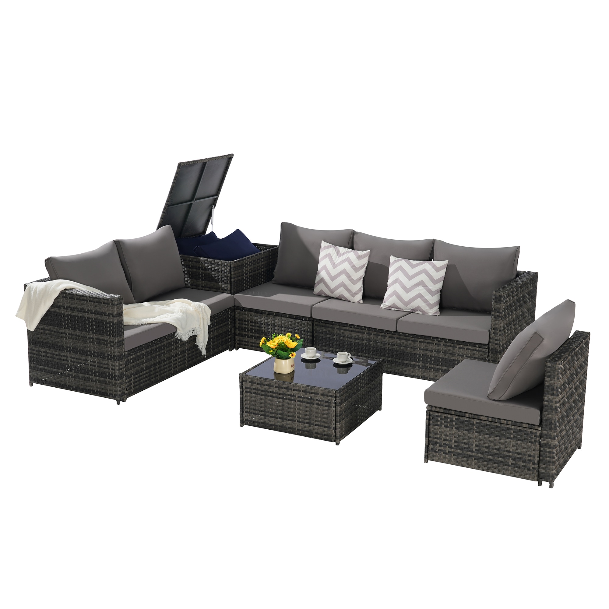 SINOFURN SYB670033GY Patio-Sofas-Daybeds - View #6