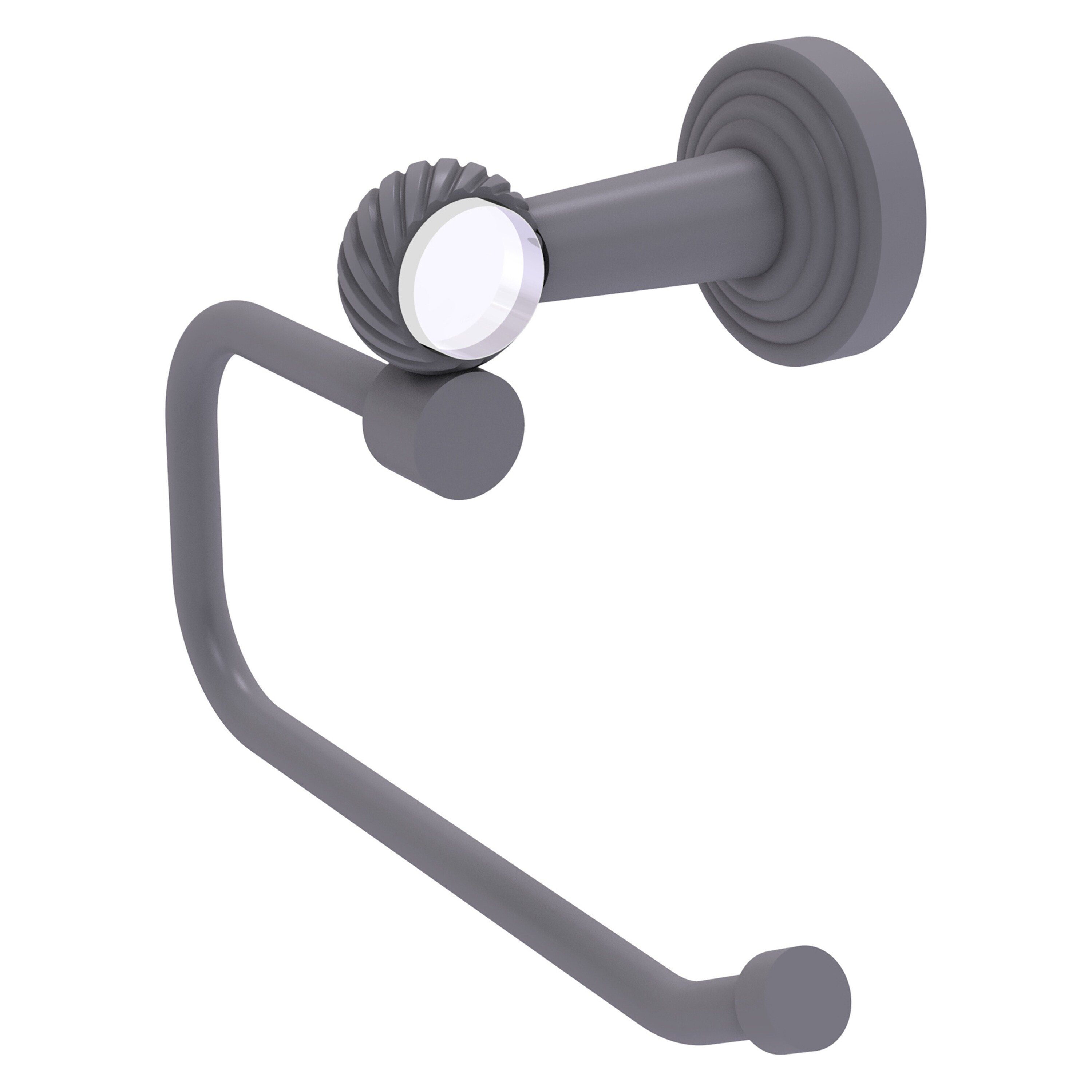 Allied Brass PB-24ET-GYM Pacific Beach Matte Gray Wall mount Single post Toilet Paper Holder 1 -Rolls with Storage