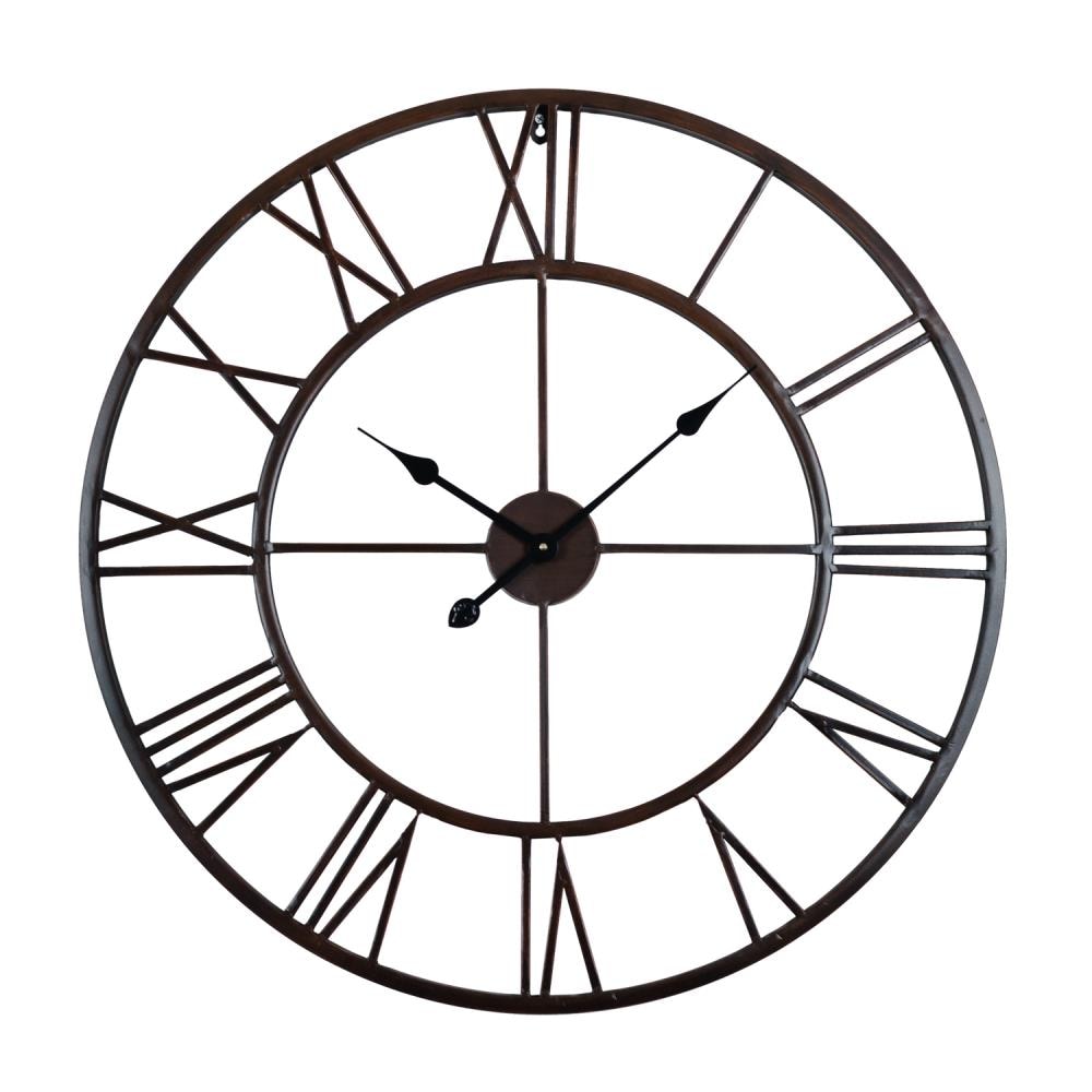 Utopia Alley 27 in. Oversized Roman Round Wall Clock, Bronze - Rustic ...