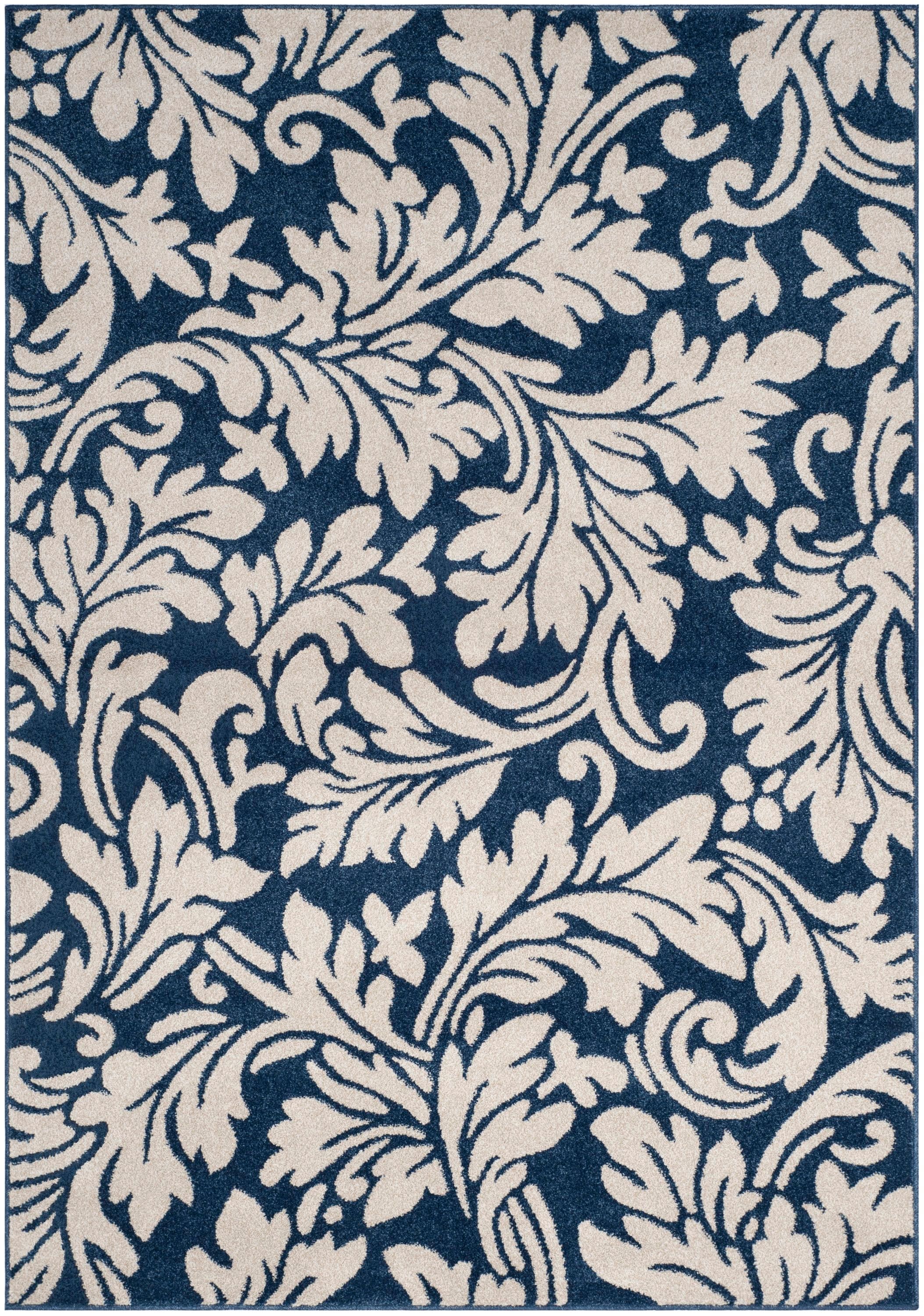 Safavieh AMT425P-5 Amherst Clara 5 x 8 (ft) Loomed Synthetic Navy/Ivory Rectangular Indoor Floral/Botanical Area rug