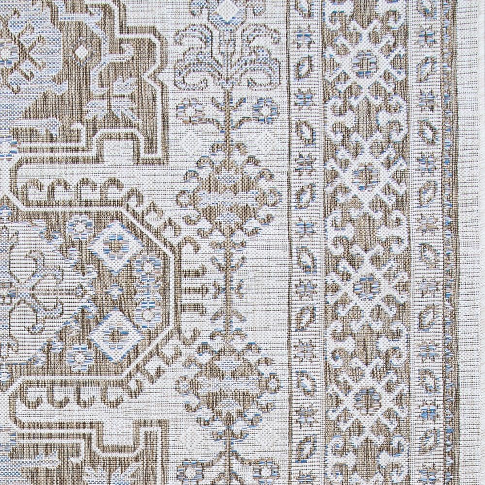 Charm Ivory and Sand Flat Woven Synthetic Rug