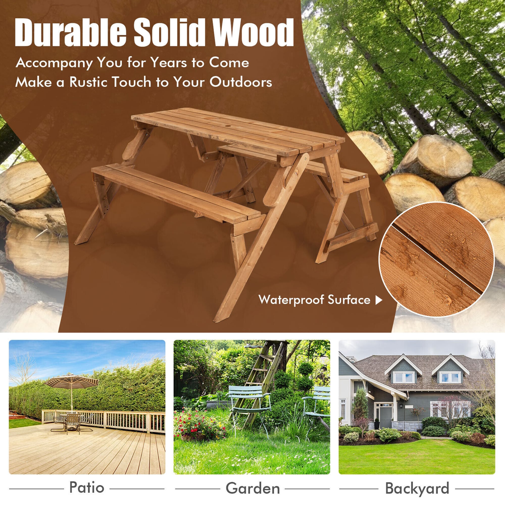 Clihome CL-TN-10426 Picnic-Tables - View #11
