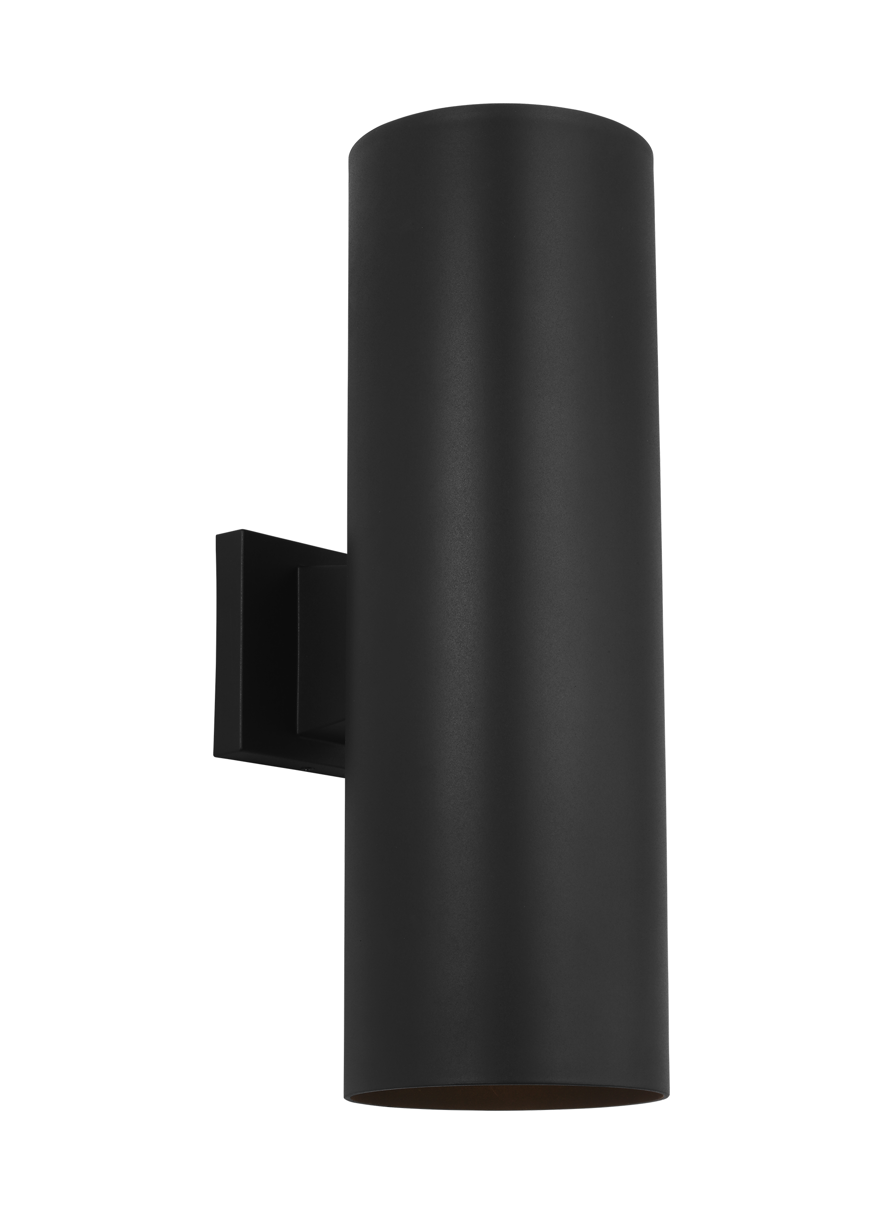 Generation Lighting SLO1172TXB Outdoor Cylinders 2 -Light 18-in H Black Hardwired Dark Sky Outdoor Wall Light