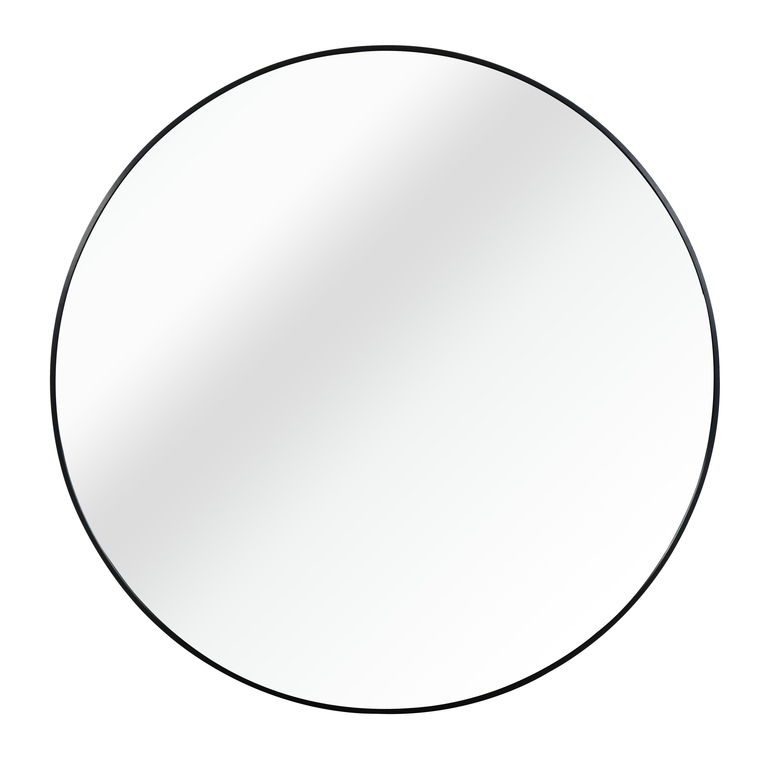 Poinic 20-in W x 20-in H Round Black Framed Vanity Mirror