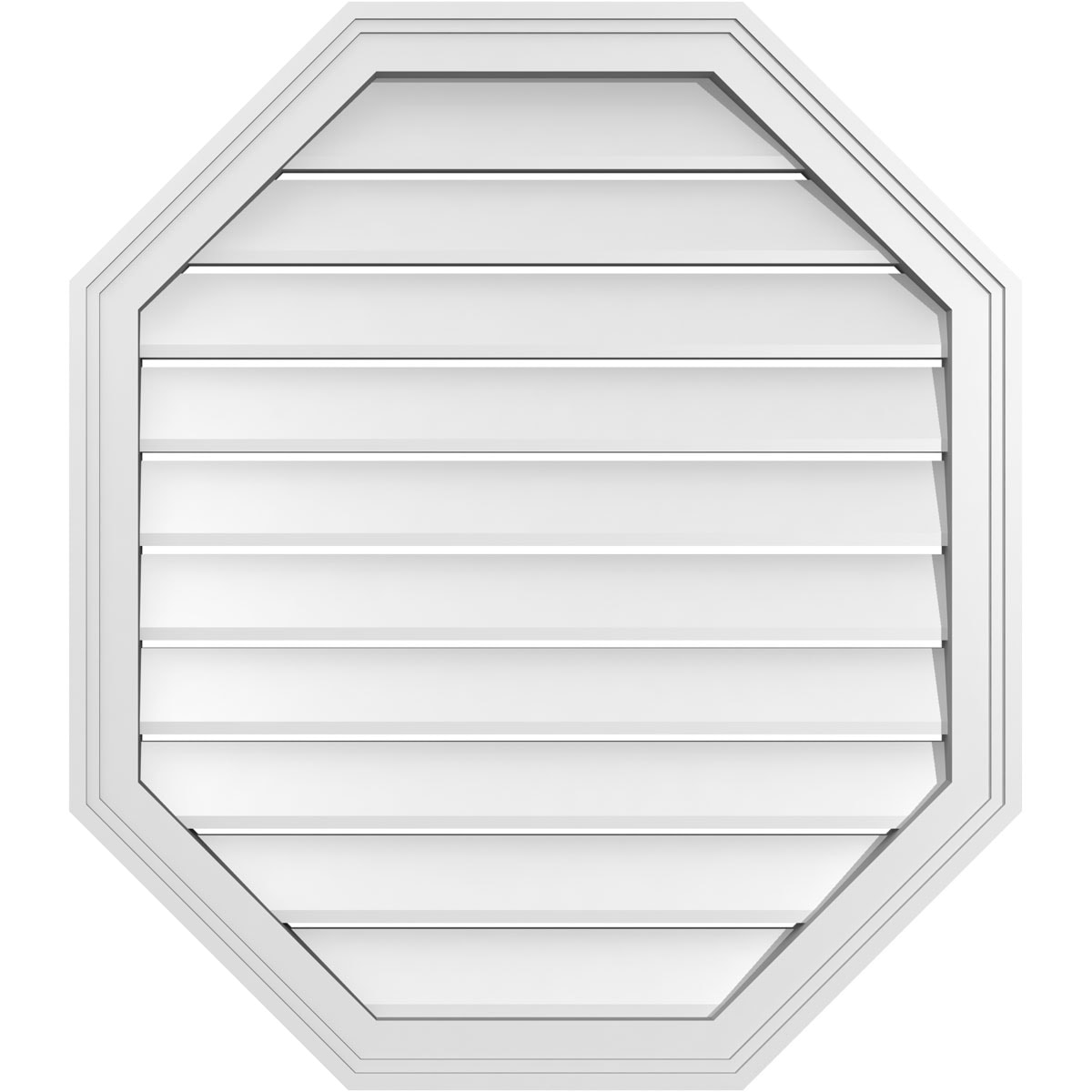 Ekena Millwork GVPOV28X3202SF 28-Inches x 32-Inches Off-white Octagon PVC Gable Louver Vent