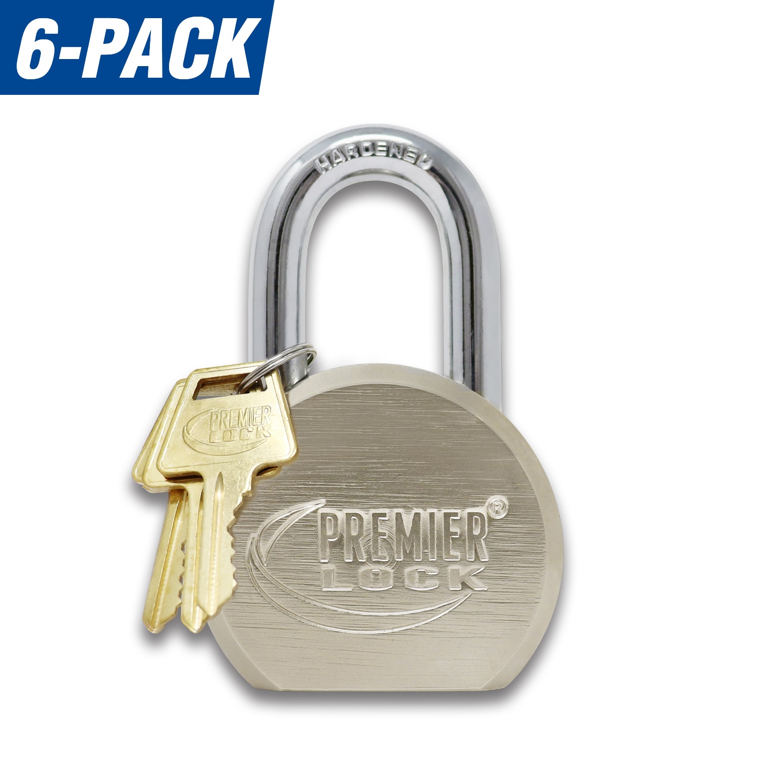 Premier Lock GAP01X-KA-6 Keyed Padlock, 2-9/16-in Wide x 1-1/4-in Shackle Keyed Alike (6-Pack)
