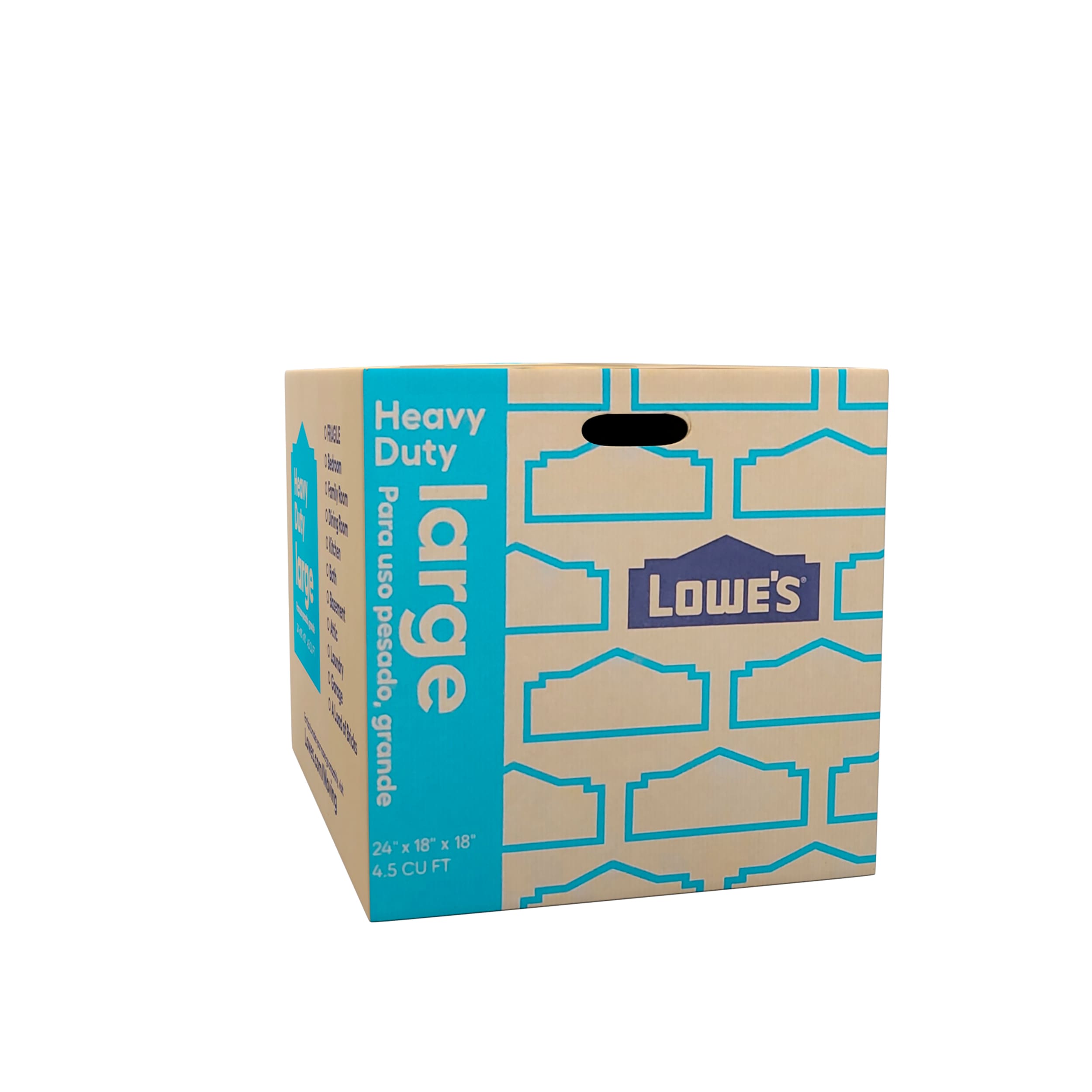 Lowe's 24-in W x 18-in H x 18-in D Classic Large Cardboard Moving Box with  Handle Holes in the Moving Boxes department at