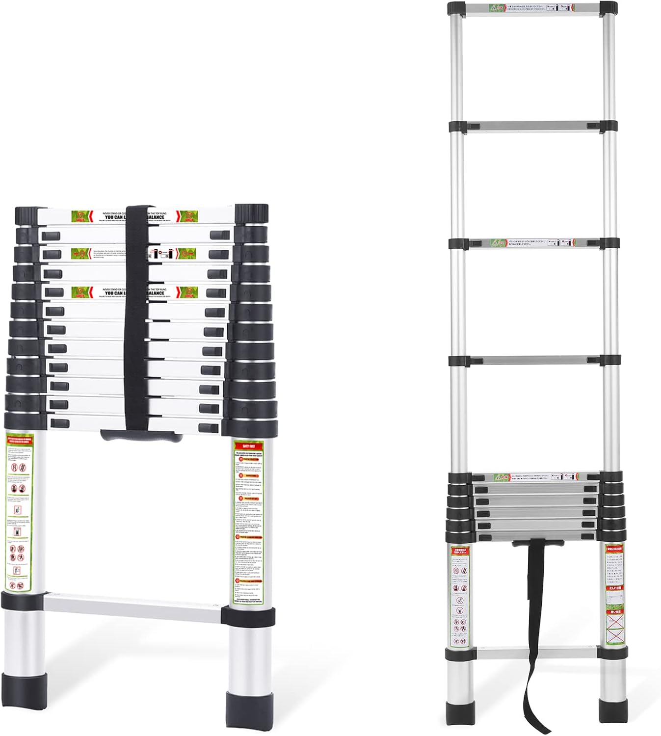 EFCUT Telescoping Ladder 12.5 ft Aluminum Extension Ladder Portable Folding Ladder with Non Slip Feet 330 lb Capacity for Home Outdoor Work #W2660P255609