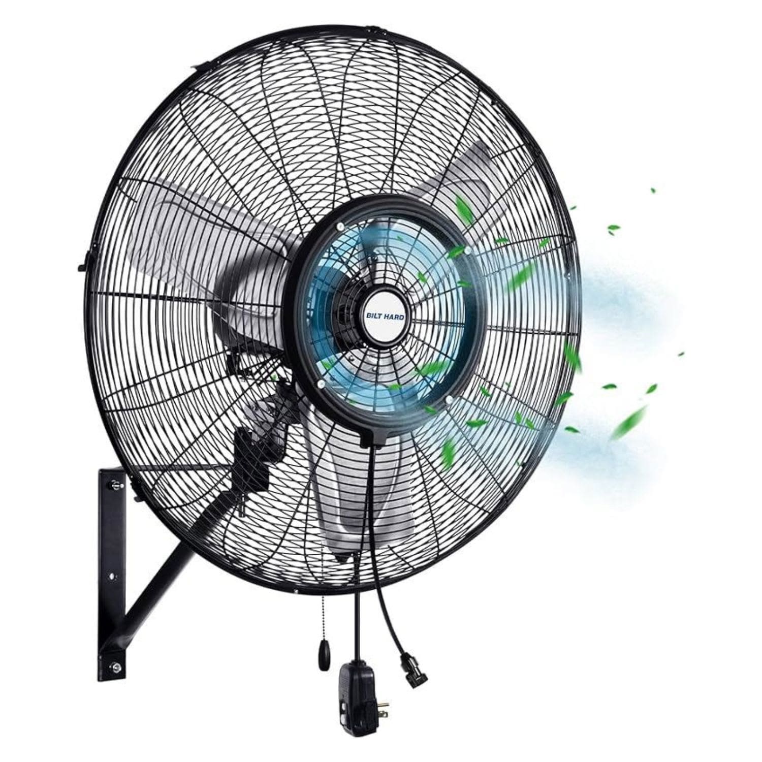 BILT HARD HFA-0305-L 24-in 120-Volt 3-Speed High Velocity Oscillating Outdoor Wall Mounted Misting Fan