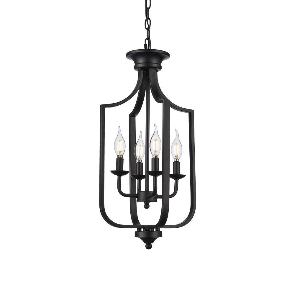 Matte Black Glass 22" LED Pendant Light