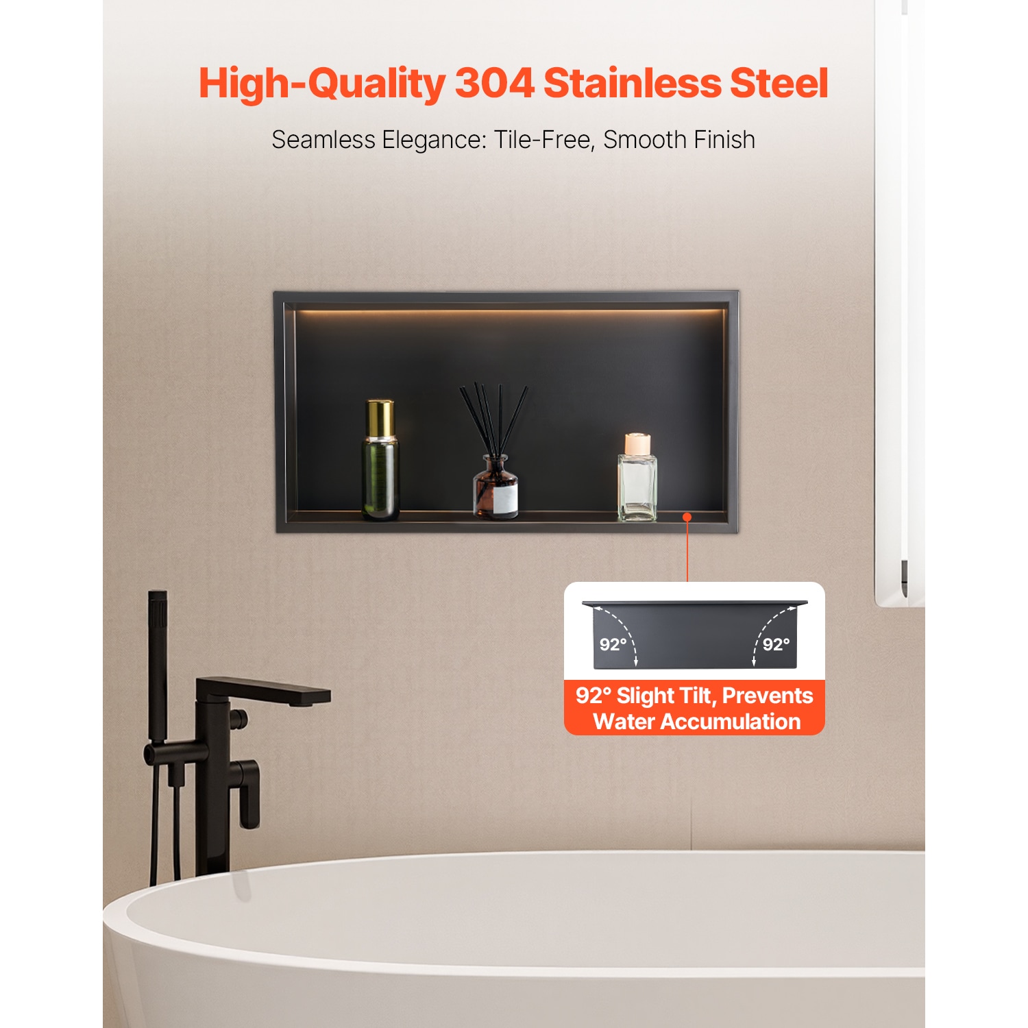 VEVOR SCBXGLYBKHS113125V7 Bathroom-Shelves - View #3