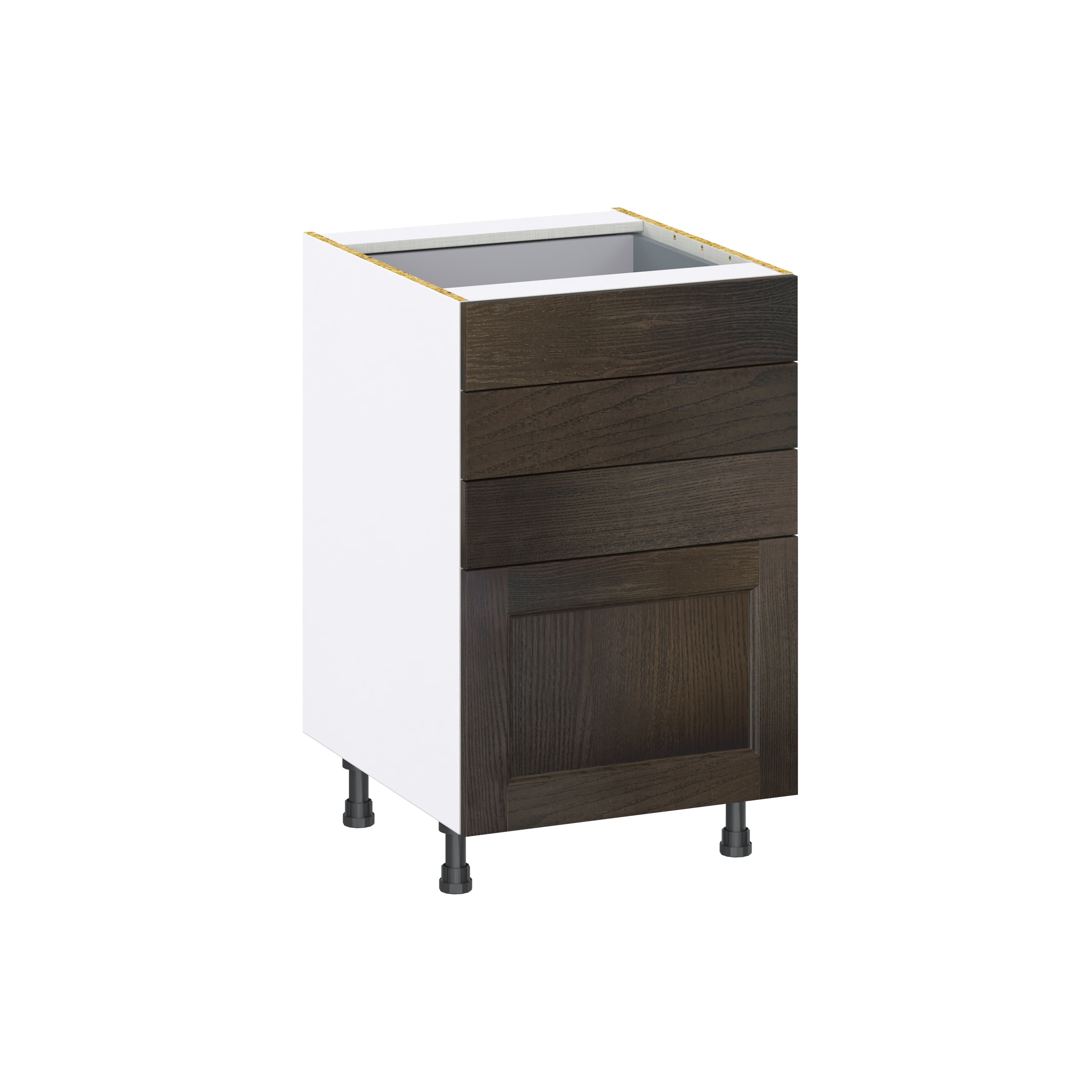 Hugo&Borg Montclaire 24-in W x 34.5-in H x 24-in D Wood 4-Drawer Base Fully Assembled Cabinet (Recessed Panel Style)