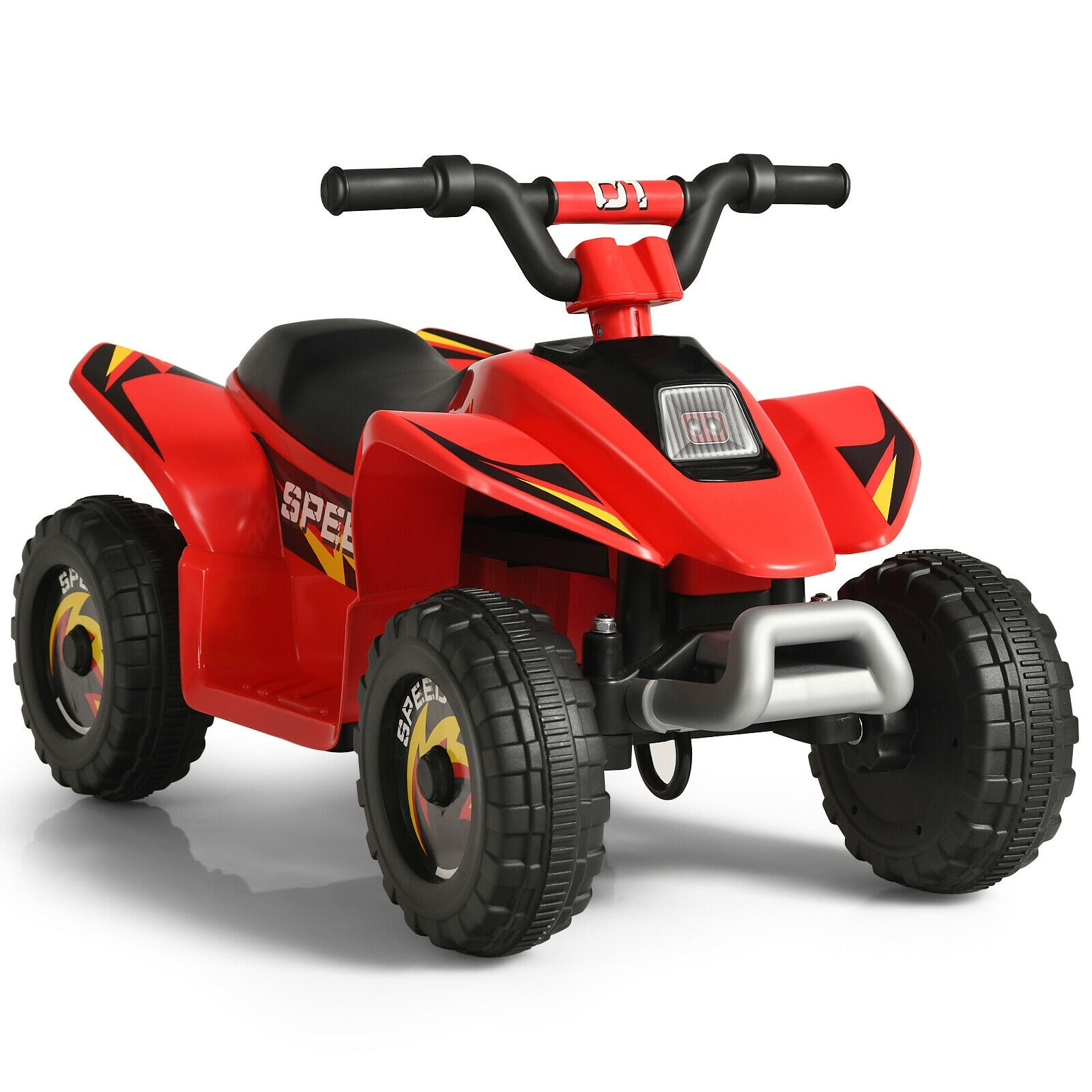 Slickblue D-CO-ER787723YT Mini 6V Kids Ride-On Quad ATV (Battery Included and Charger Included) for Sidewalks and Play Areas - Red