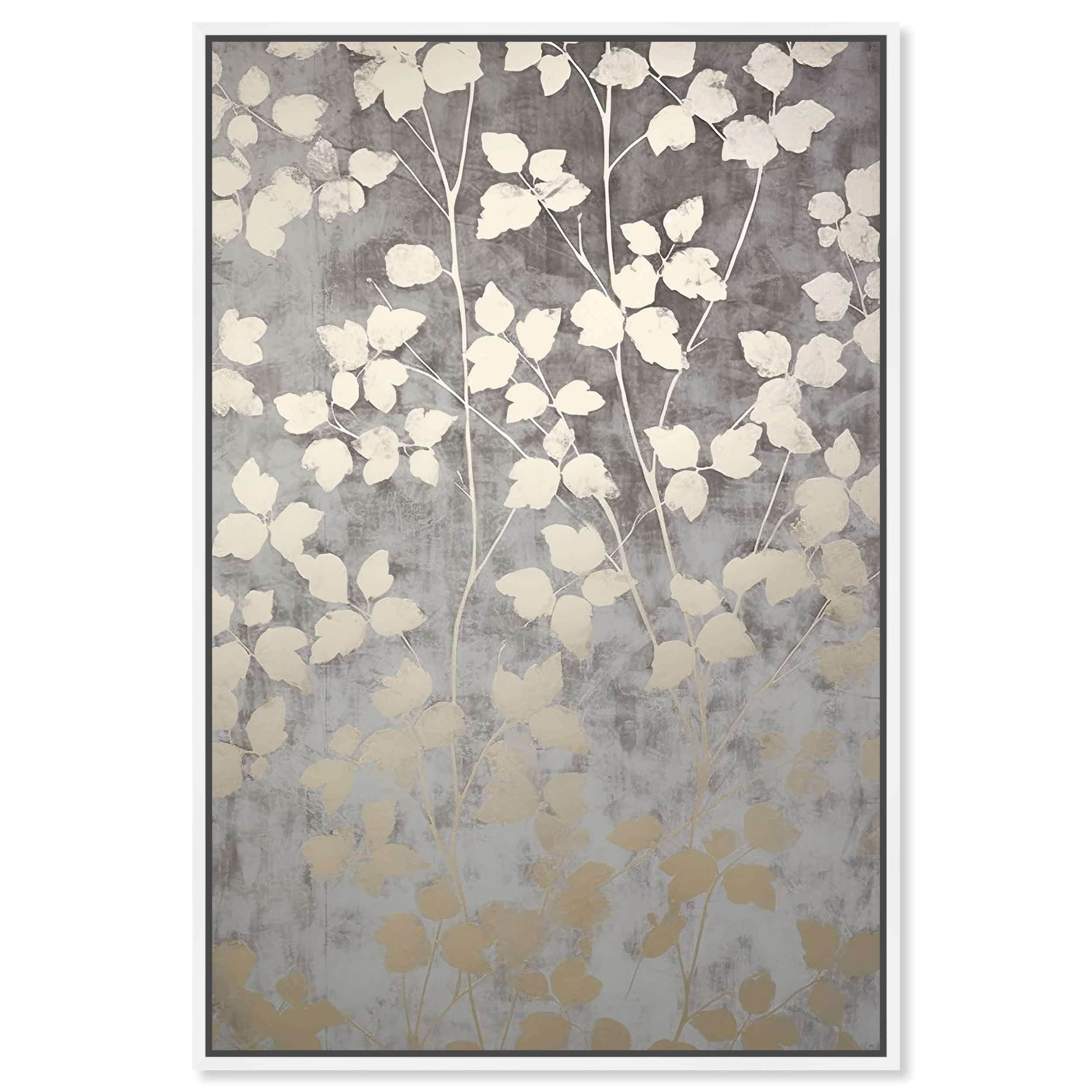 Art Remedy Silvery Gray Garden Canvas Print Floral by  White Frame 30 x 45
