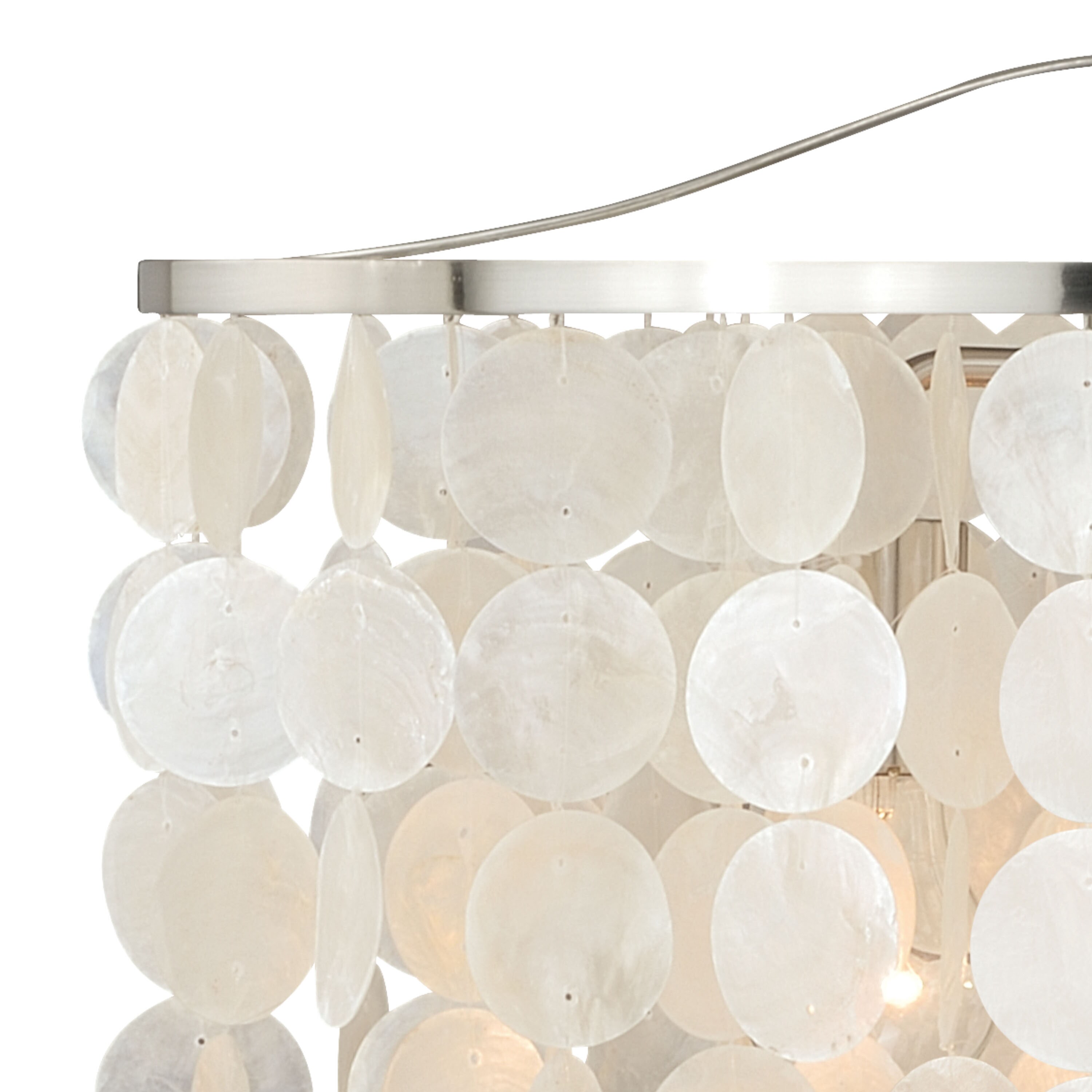 Elsa Satin Nickel 19'' Capiz Shell Pendant Light