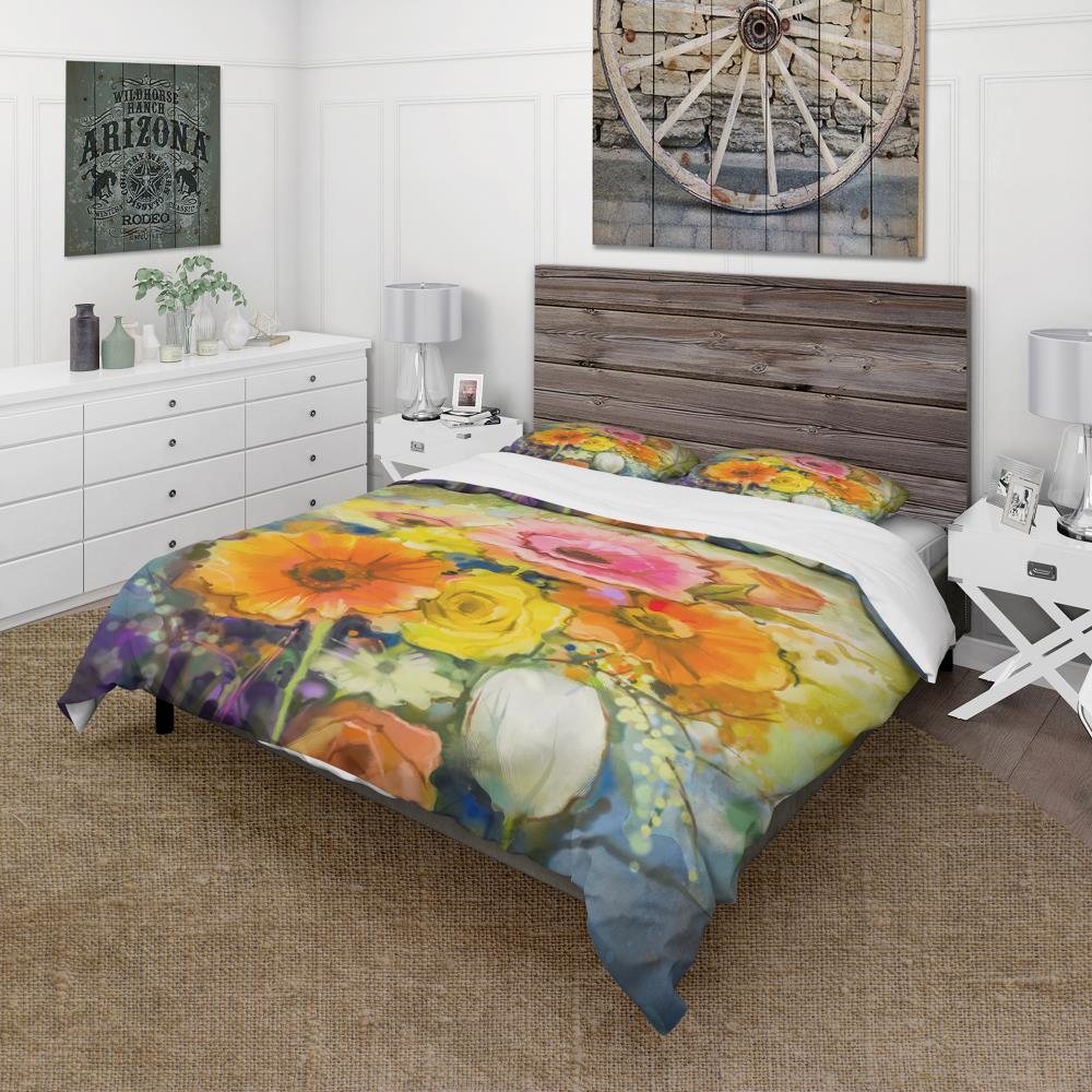 Designart BED14078-Q 3 -Piece Red Queen Duvet cover Set