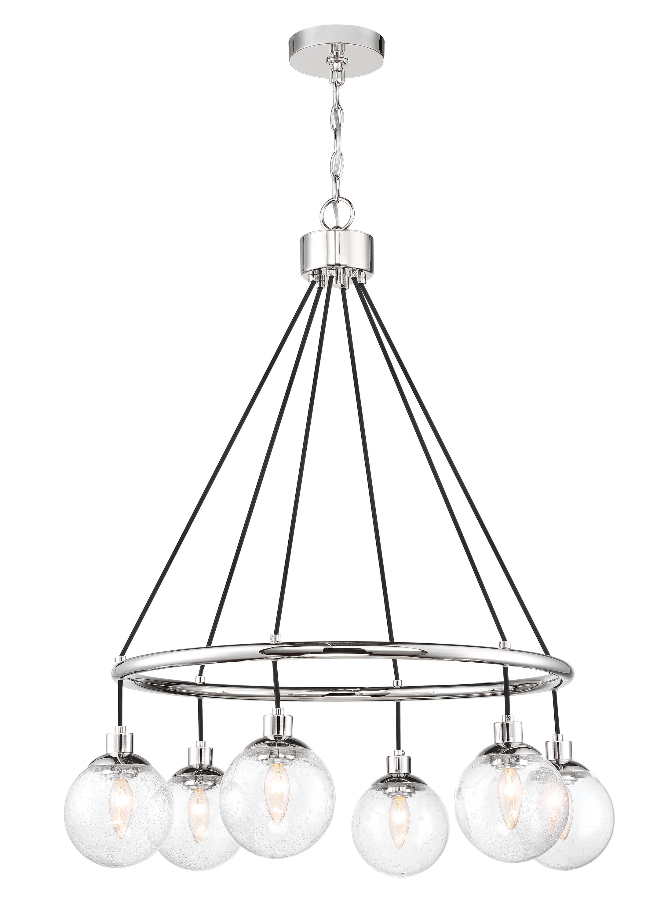Craftmade 53326-CH Que 6 -Light Chrome Transitional For Use in Bedrooms, Dining Rooms, Foyers, Kitchens, Living Rooms Chandelier
