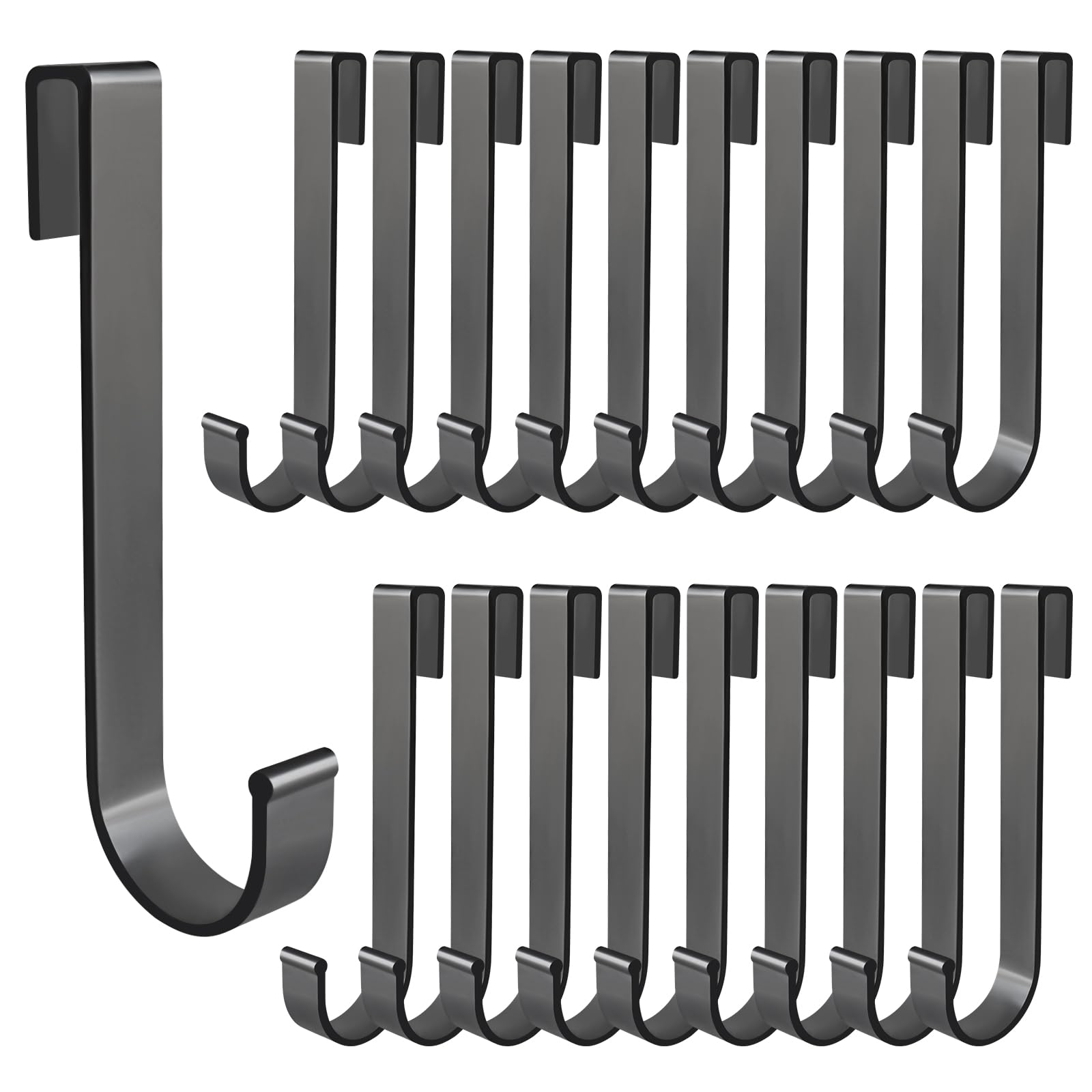 UUDULY  20 pcs J Grid Wall Picture Hooks Hanging Sink Grid Hooks Aluminum Pot Racks for Retail Displaying Photos Art Exhibit Painting Convenience