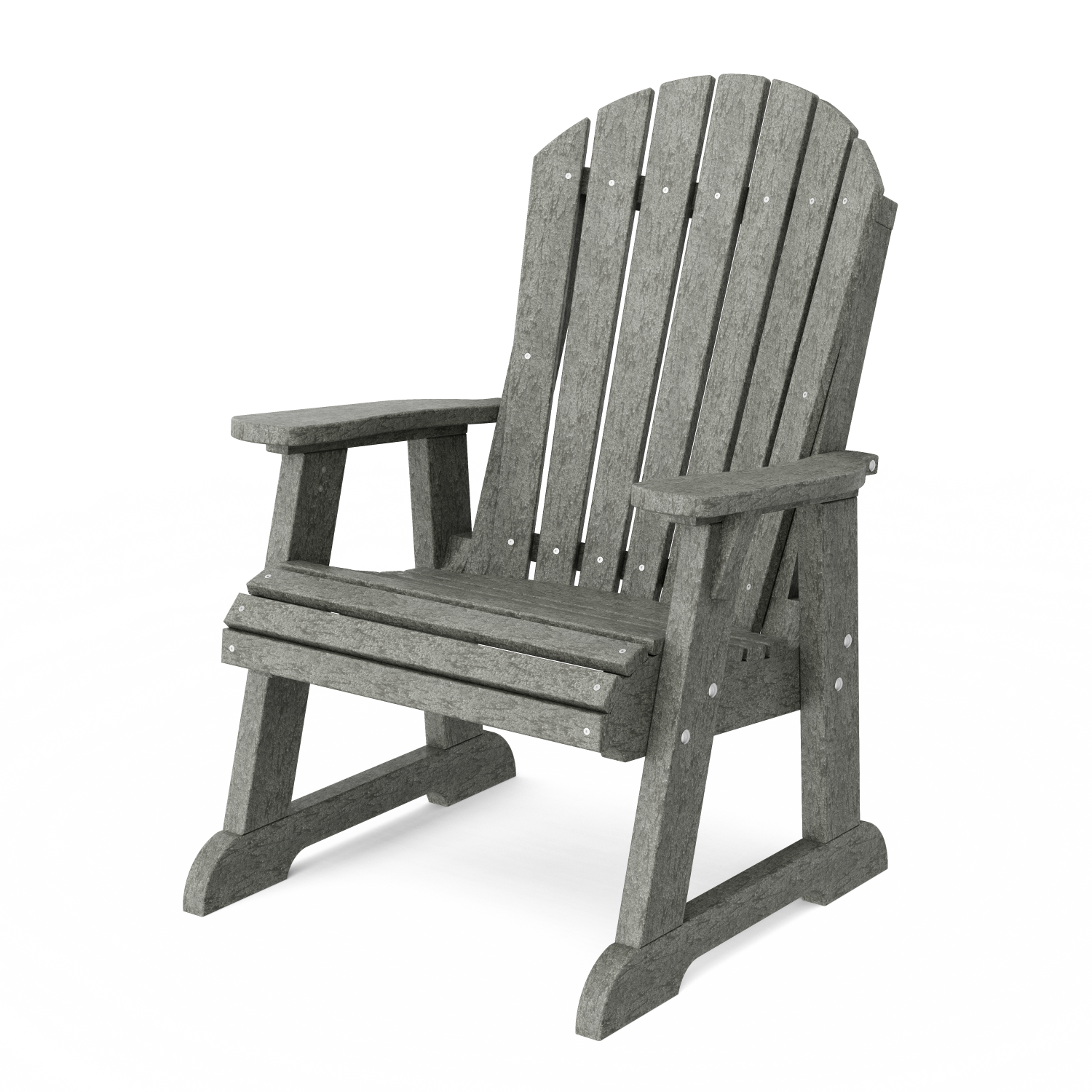 Heritage Dark Gray HDPE Outdoor Fan Back Chair with Arms