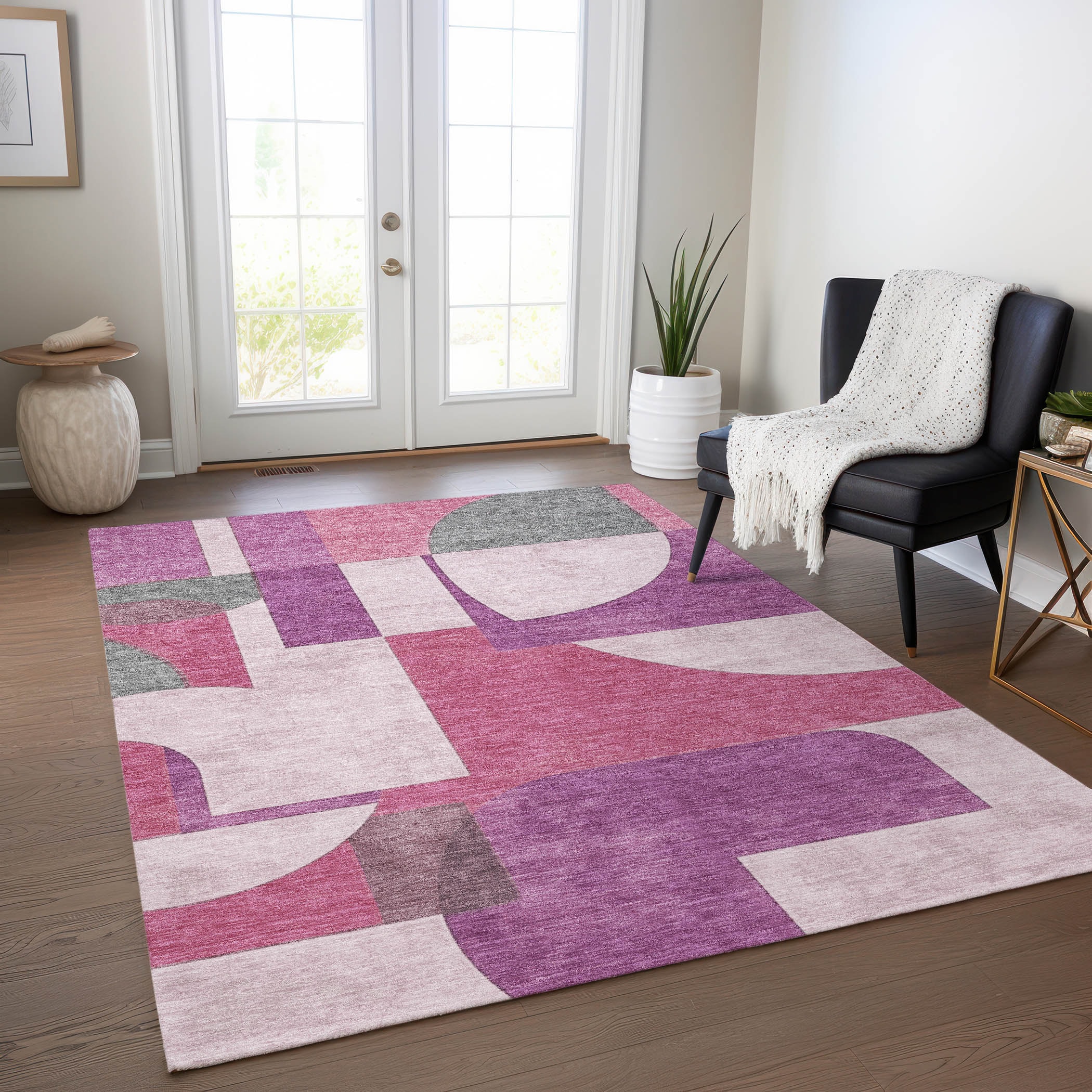 Addison Rugs ACN1692BL10X14 Chantille ACN1692BL 10 x 14 (ft) Loomed Polyester Blush Rectangular Indoor/Outdoor Machine washable Area rug